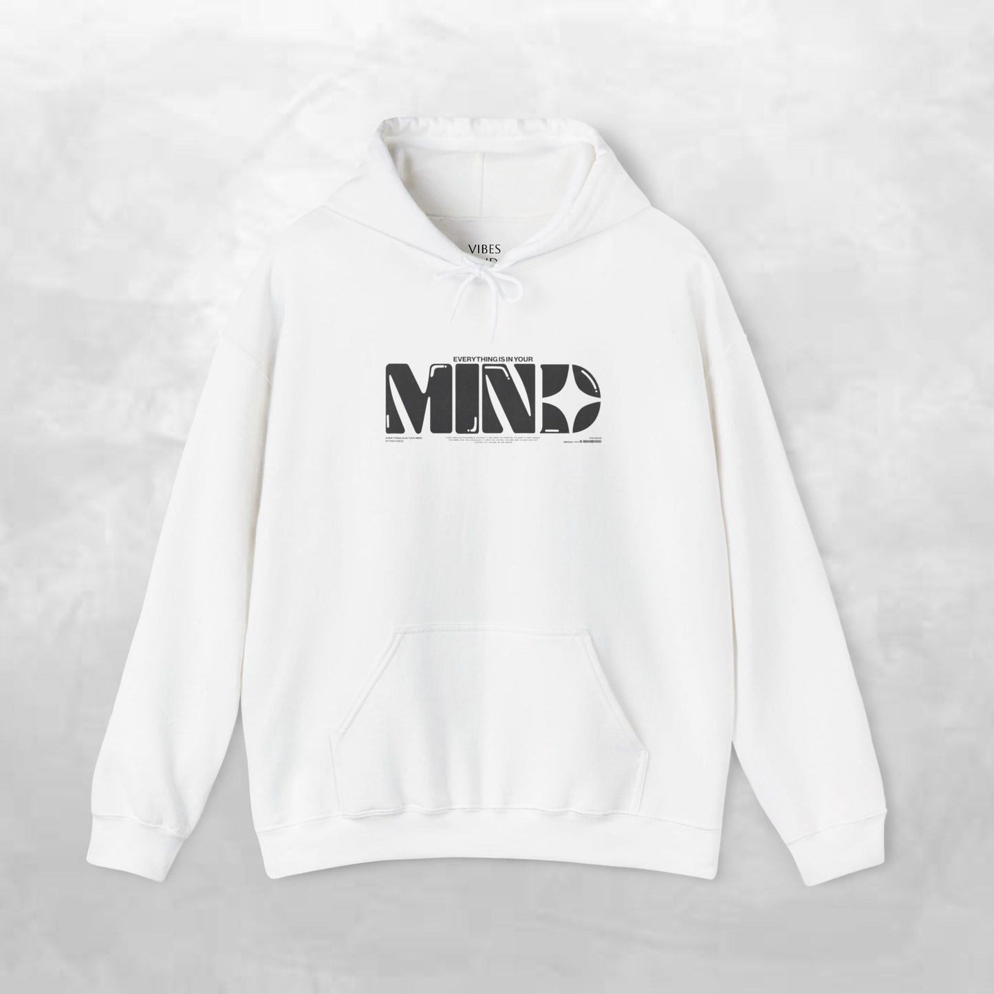 Mind Logo Hoodie — Minimalist Black Typography Pullover