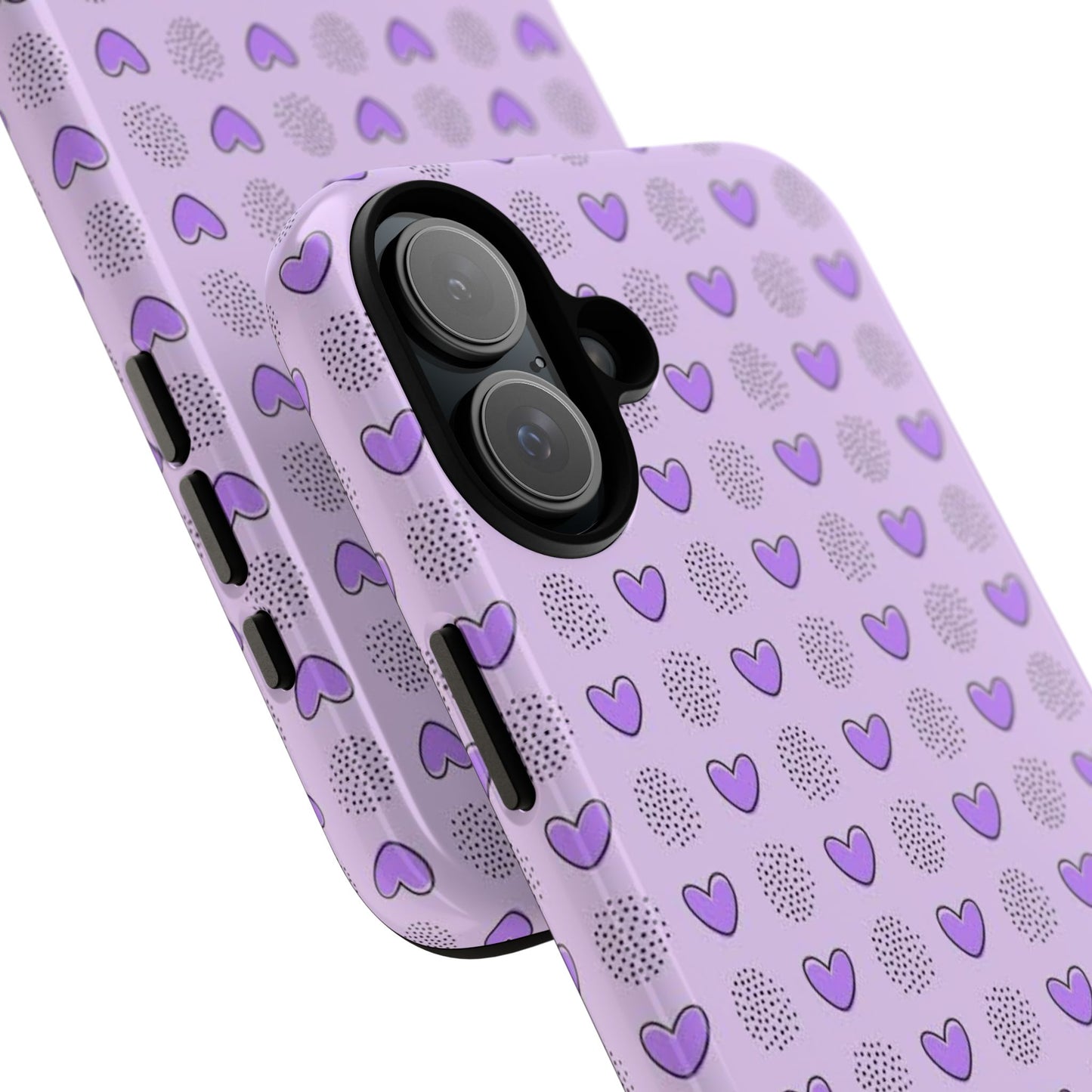 Purple Heart Pattern Phone Case - Tough Cases for a Stylish & Protective Vibe
