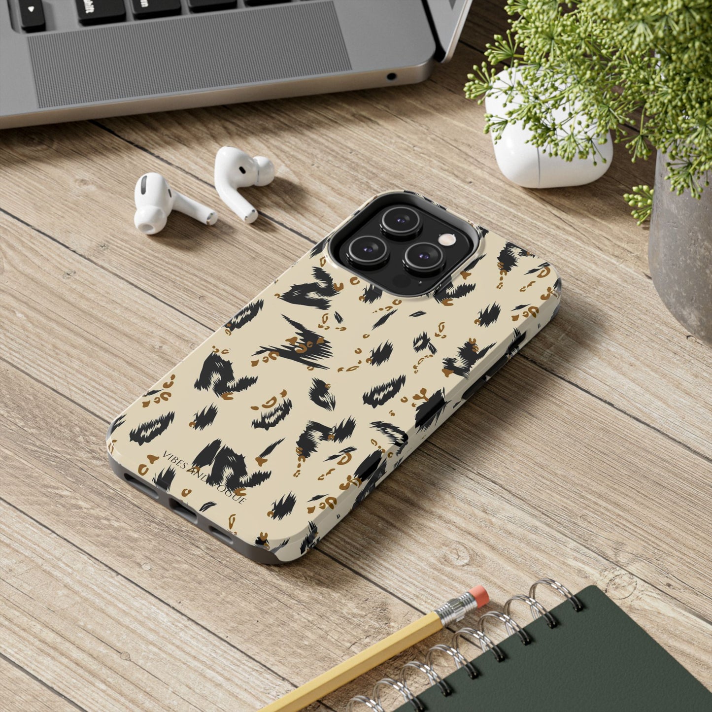 Leopard Splash Tough Phone Case — Protective Animal Print iPhone Cover