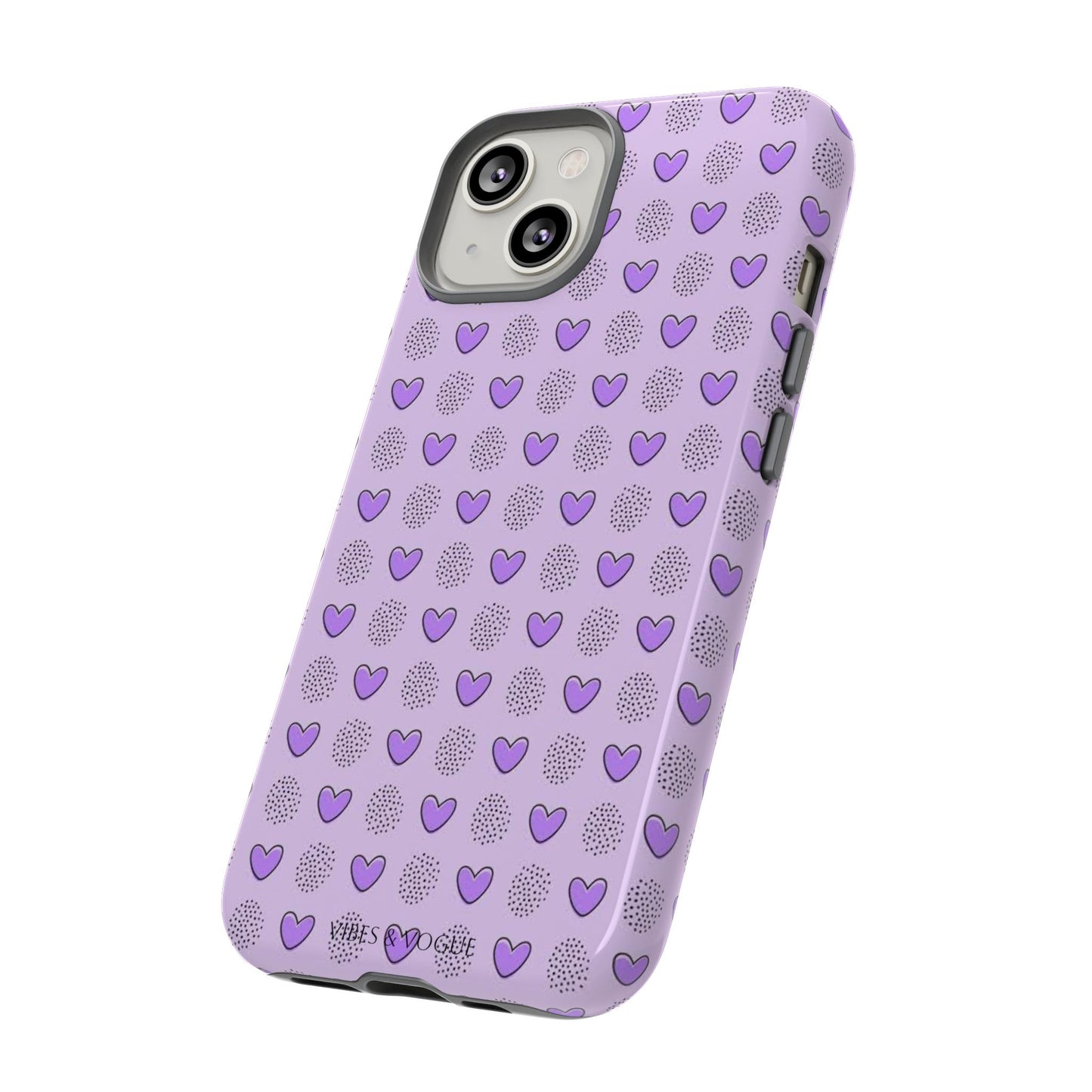 Purple Heart Pattern Phone Case - Tough Cases for a Stylish & Protective Vibe