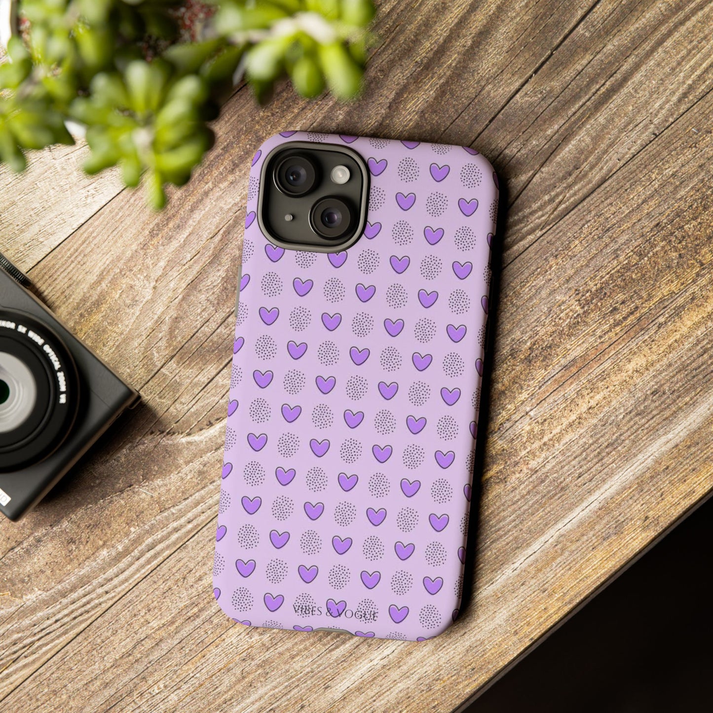 Purple Heart Pattern Phone Case - Tough Cases for a Stylish & Protective Vibe