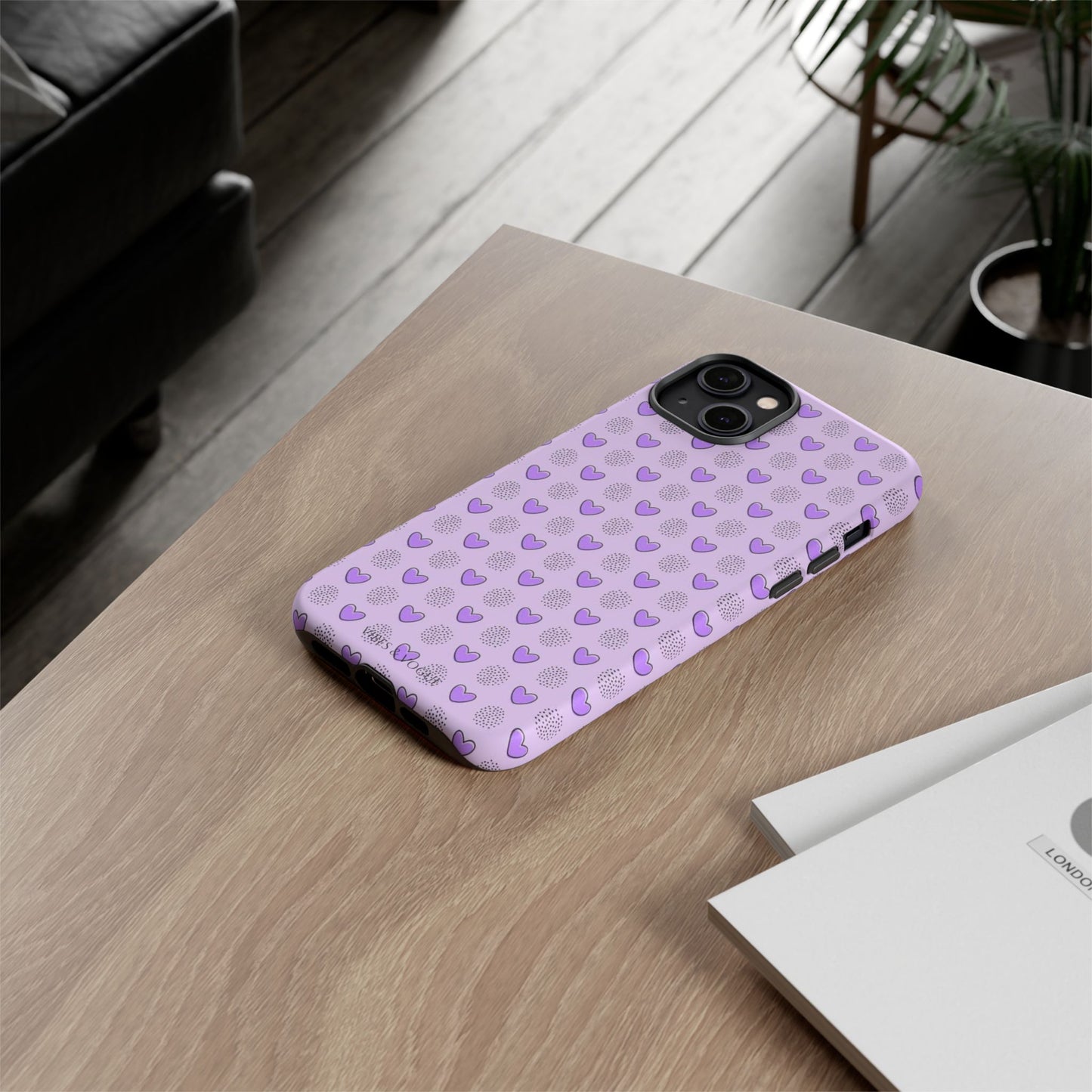 Purple Heart Pattern Phone Case - Tough Cases for a Stylish & Protective Vibe