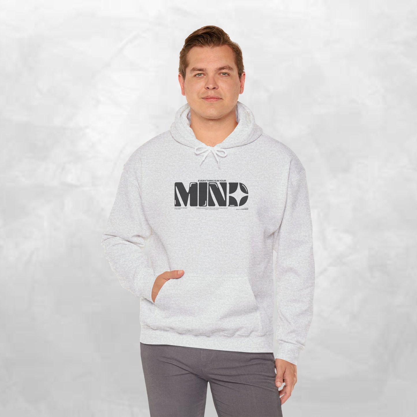 Mind Logo Hoodie — Minimalist Black Typography Pullover