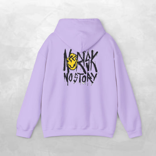 Unisex Heavy Blend Hooded Sweatshirt, Cozy Casual Wear, Trendy Street Style, Gift for Friends, Vibes & Vogue Design, Norisk No Story Hoodie