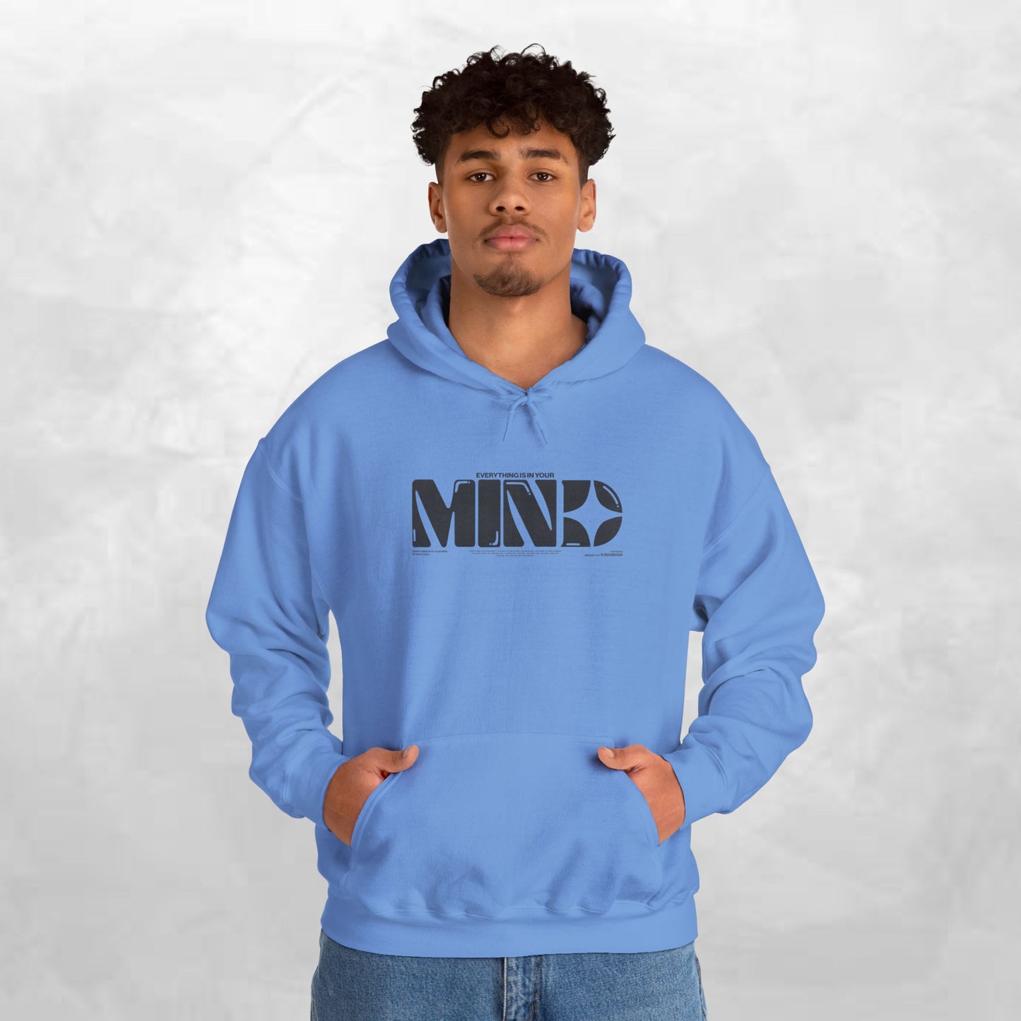 Mind Logo Hoodie — Minimalist Black Typography Pullover