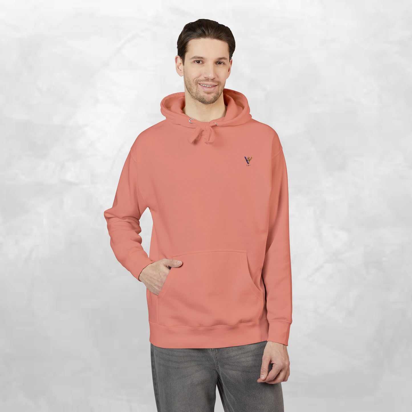 Cozy Coral Unisex Fleece Hoodie, Casual Streetwear, Gift for Him/Her, Comfortable Layering, Everyday Hoodie
