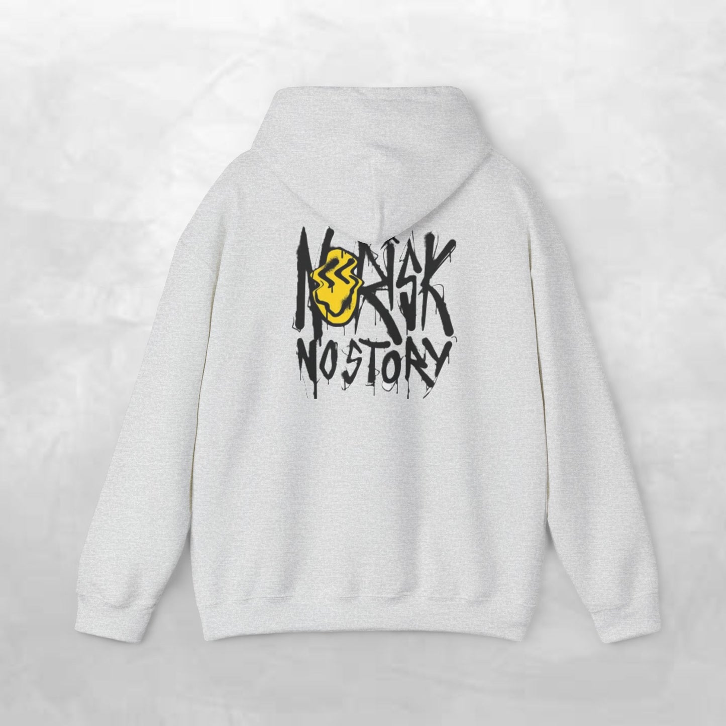 Unisex Heavy Blend Hooded Sweatshirt, Cozy Casual Wear, Trendy Street Style, Gift for Friends, Vibes & Vogue Design, Norisk No Story Hoodie