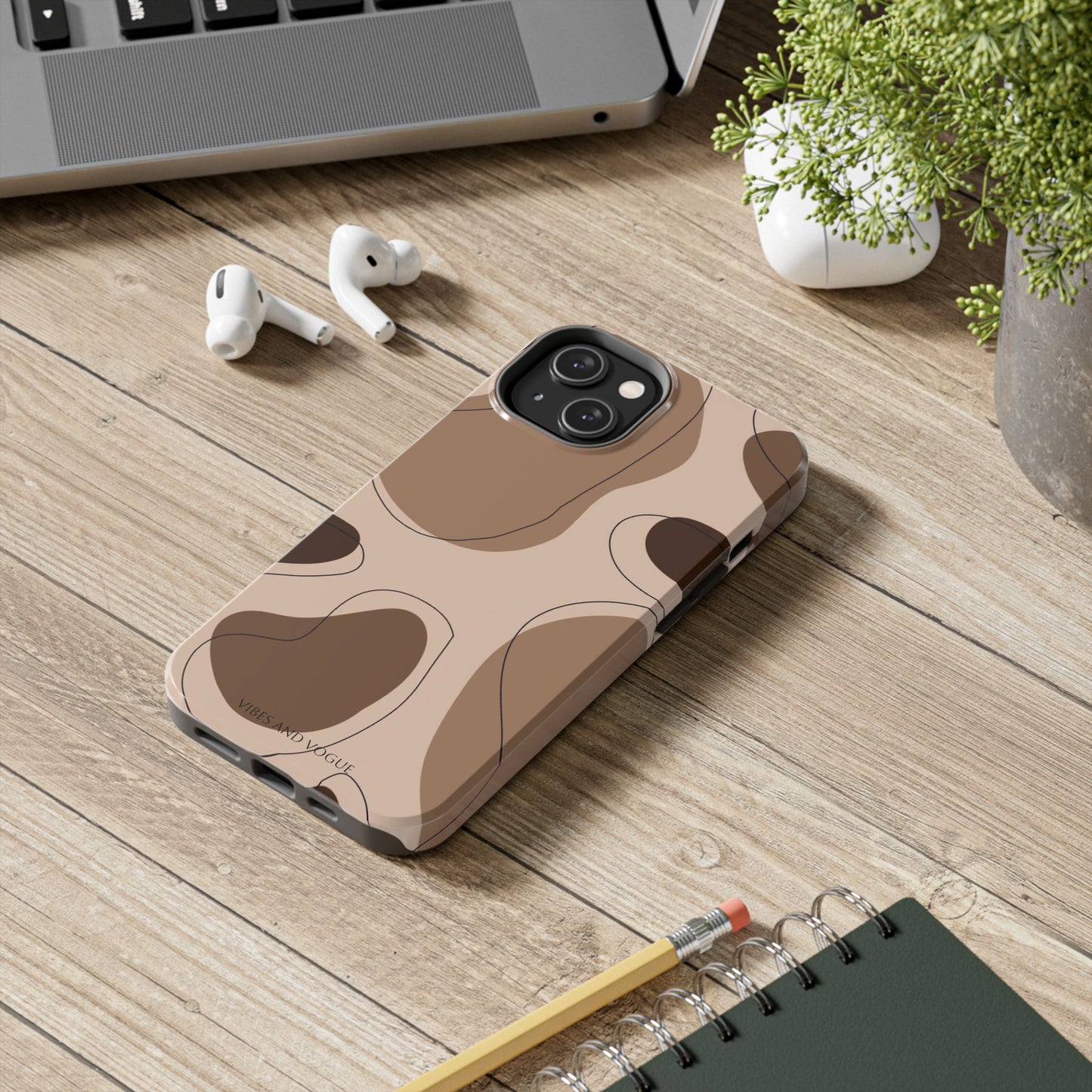 Abstract Brown Cowhide Tough Phone Case