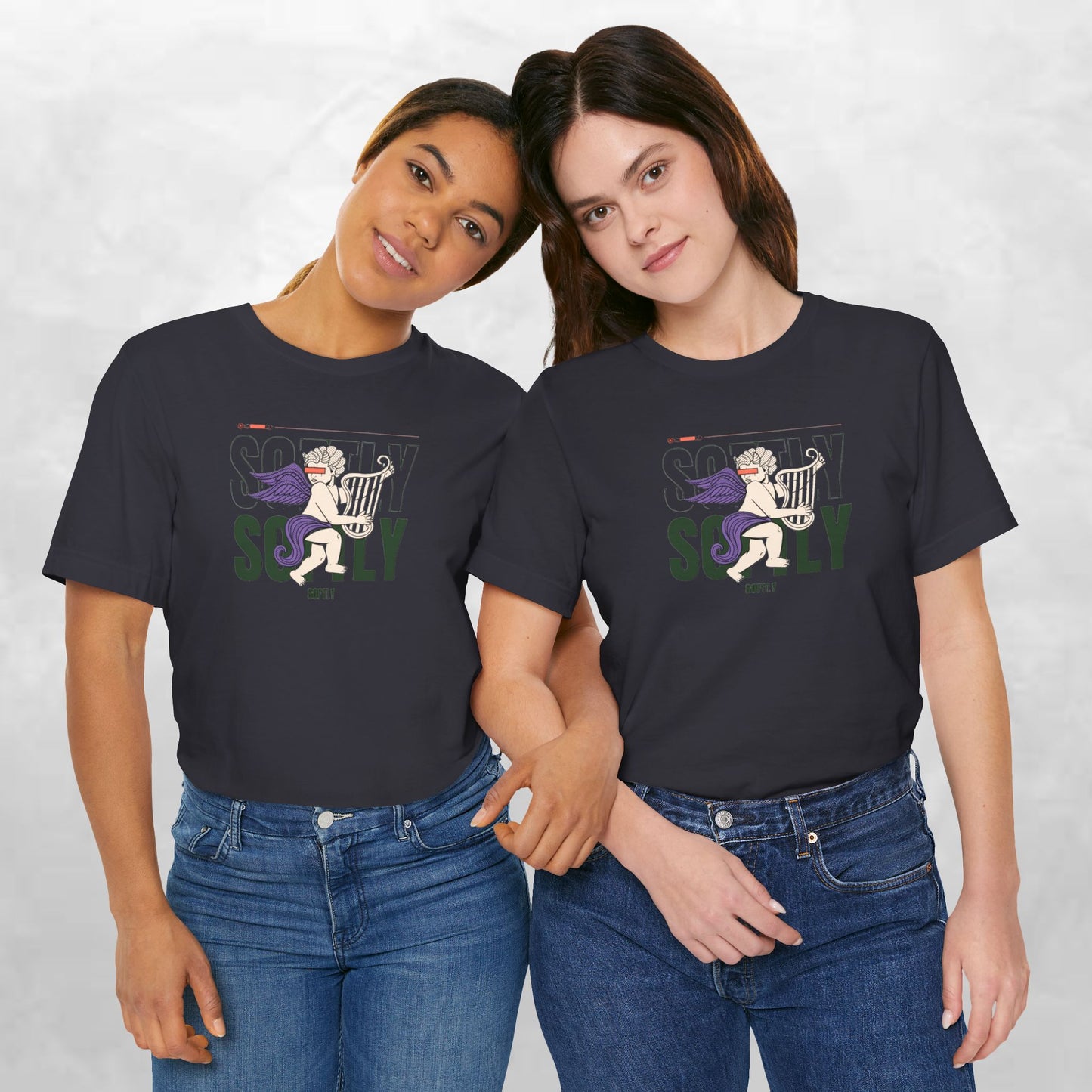 Unisex Short Sleeve Tee with Harp Design, Casual Tee, Gift for Music Lovers, Summer Wear, Concert Outfit, Friendship Tee