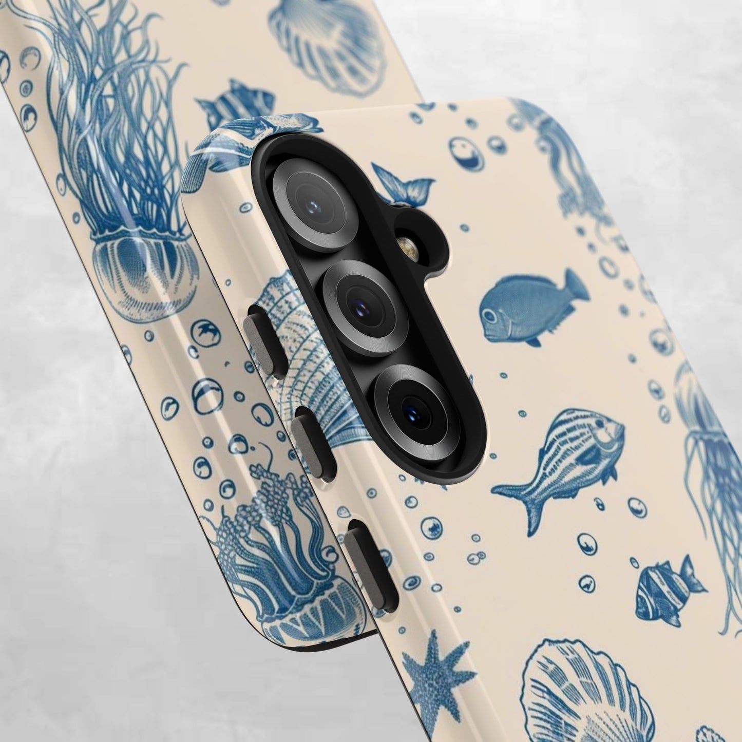 Ocean Blue Marine Pattern Tough Phone Case