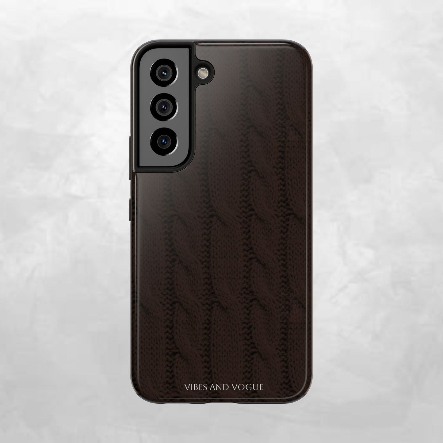 Cable Knit Chocolate Tough Phone Case — Vibes and Vogue Protective Cover