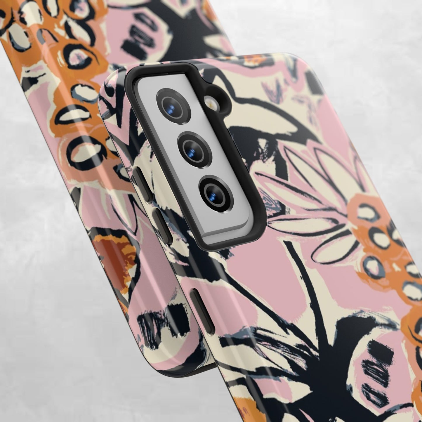 Purple Ocean Creatures Tough Phone Case — Jellyfish, Turtle & Floral Protective Cover