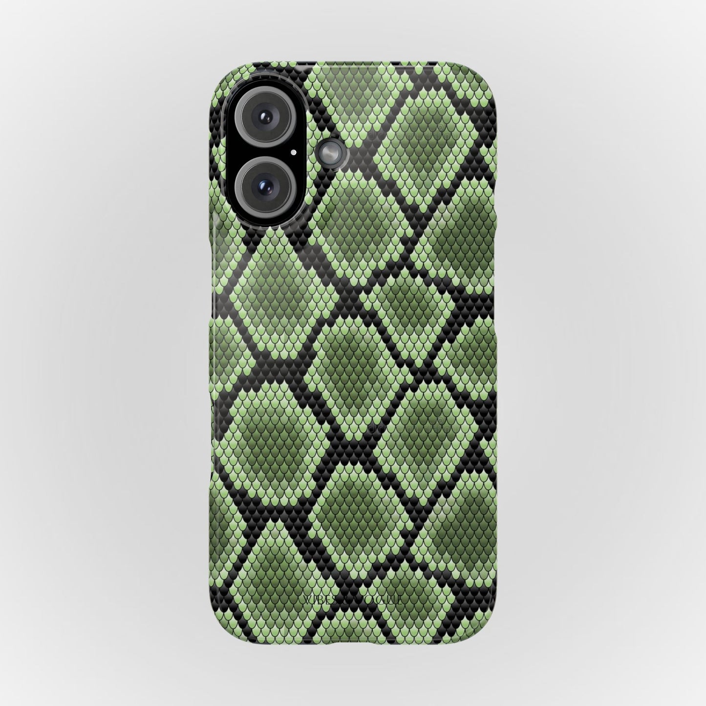 Sleek Green Snake Skin Slim Phone Case - Stylish & Protective for All Occasions