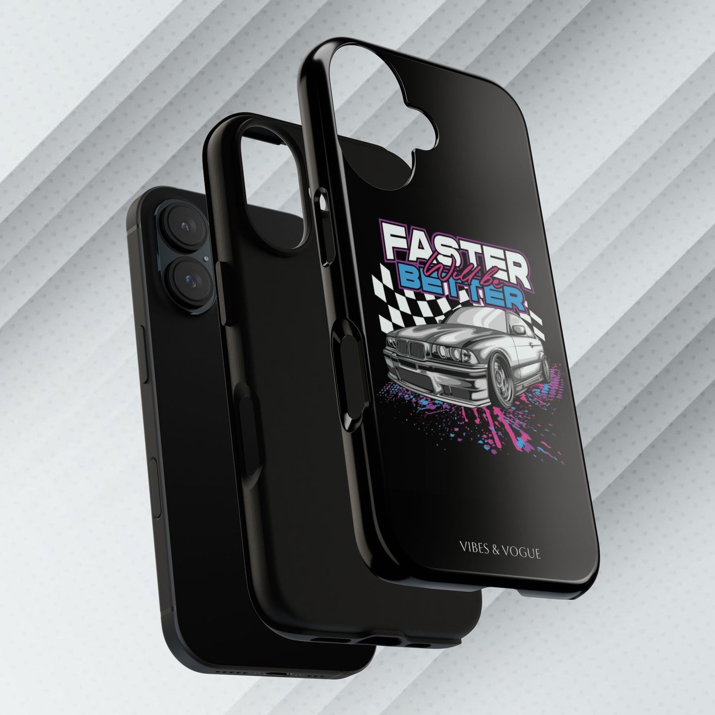 Racing Phone Case - 'Faster Is Better' Design for Car Enthusiasts