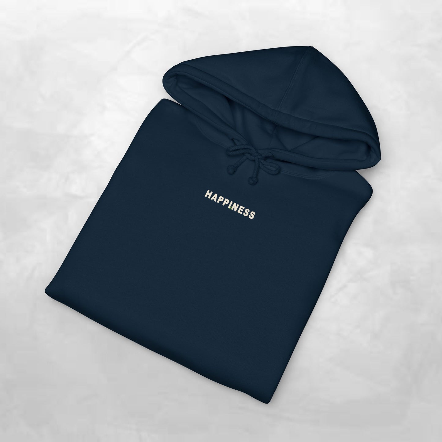 Happiness Smiley Hoodie — Floral Graphic Backprint Hooded Sweatshirt