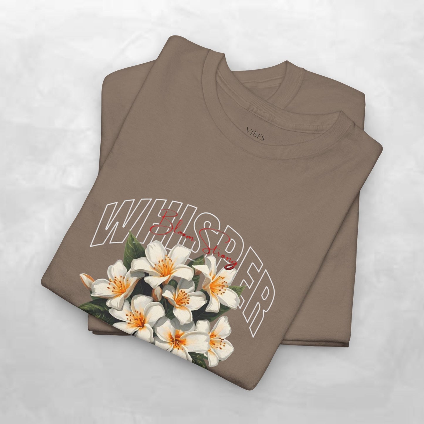 Floral "Whisper Flower" Graphic Tee — Vintage Plumeria Blossom Shirt
