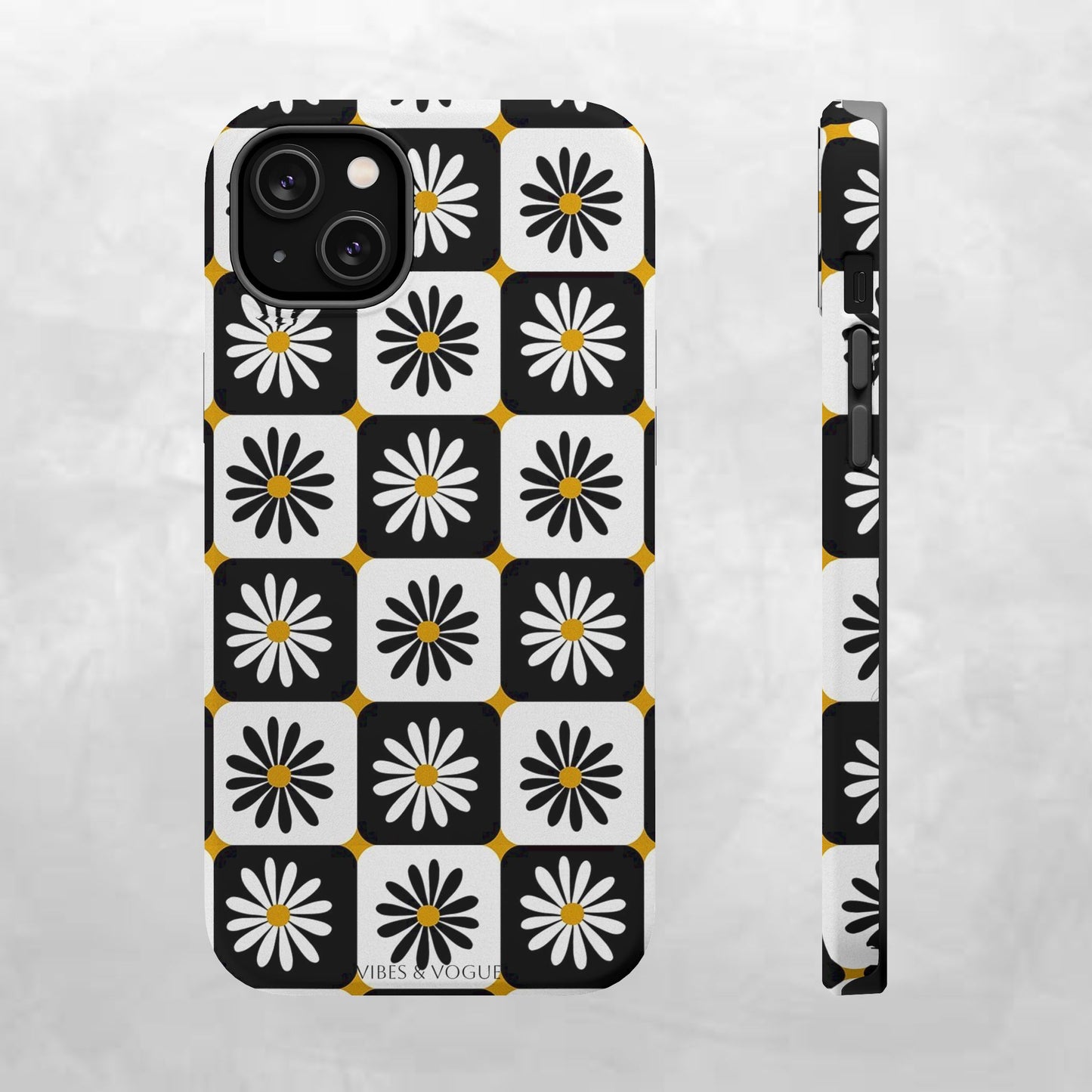 Retro Daisy Magnetic Tough Case - Stylish Protection for Your Phone