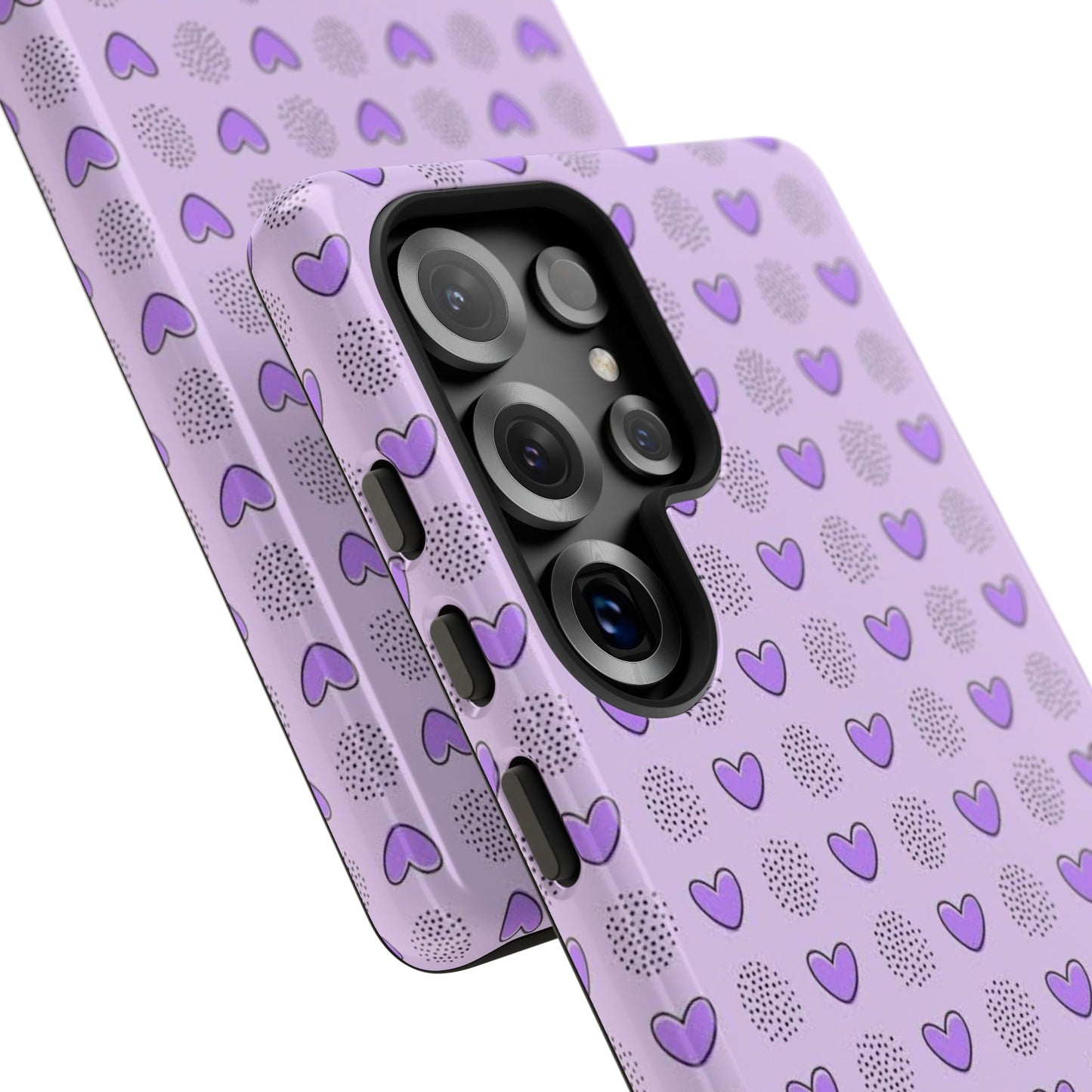 Purple Heart Pattern Phone Case - Tough Cases for a Stylish & Protective Vibe