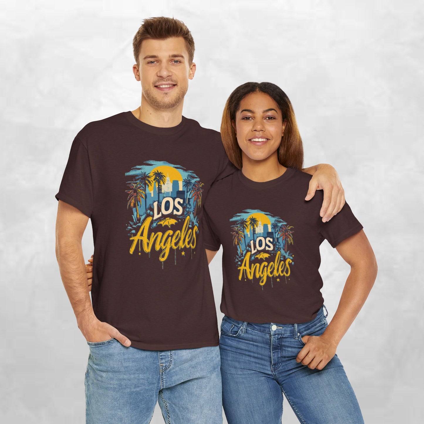 Los Angeles Sunset Unisex Heavy Cotton Tee - Casual Comfortable Streetwear