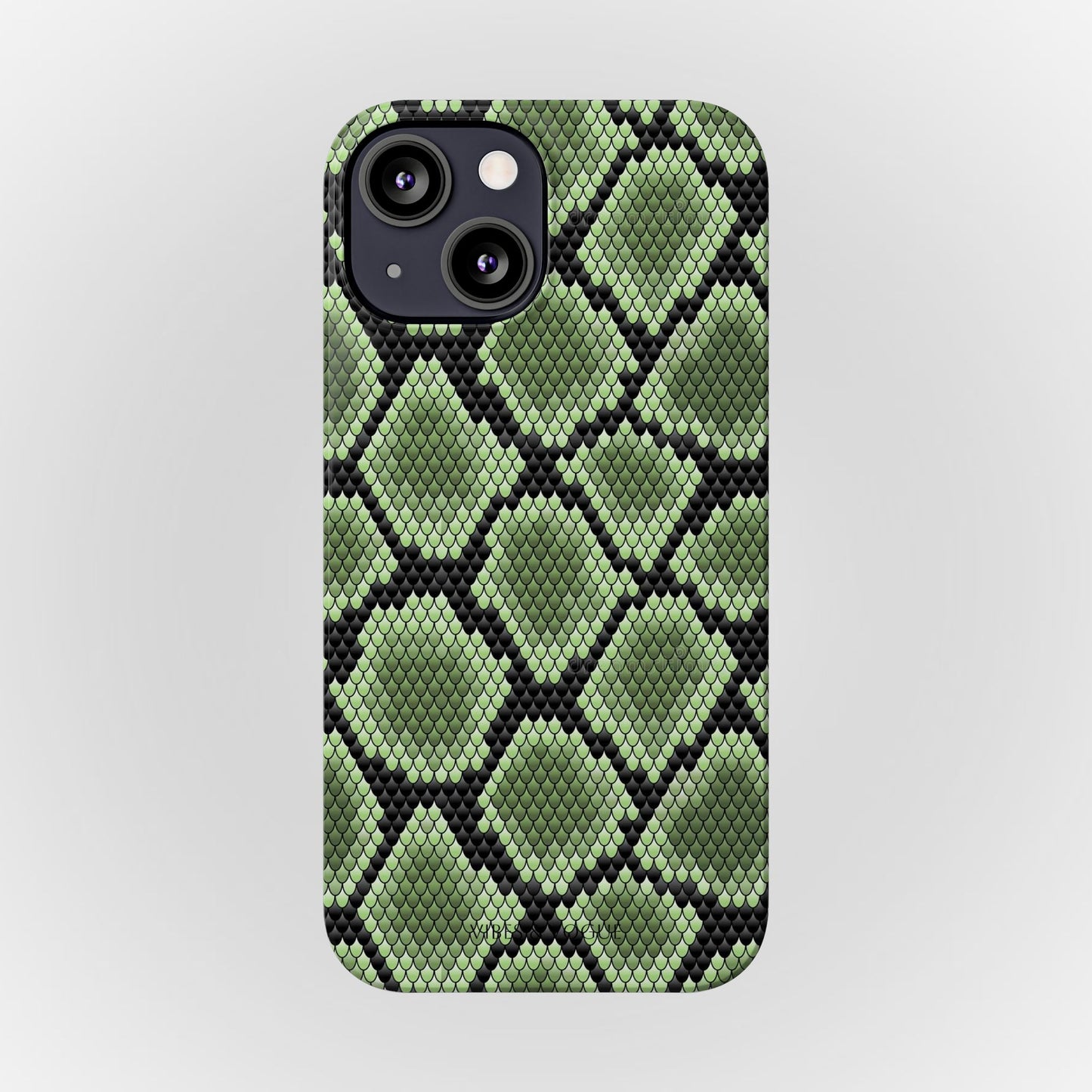 Sleek Green Snake Skin Slim Phone Case - Stylish & Protective for All Occasions