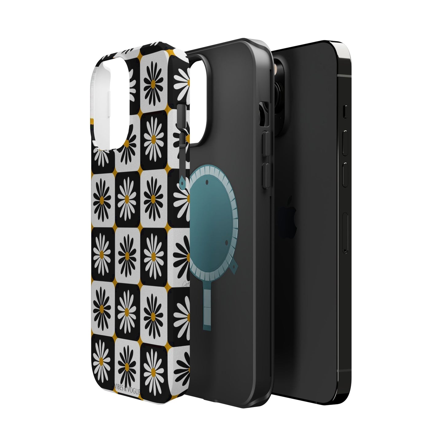 Retro Daisy Magnetic Tough Case - Stylish Protection for Your Phone