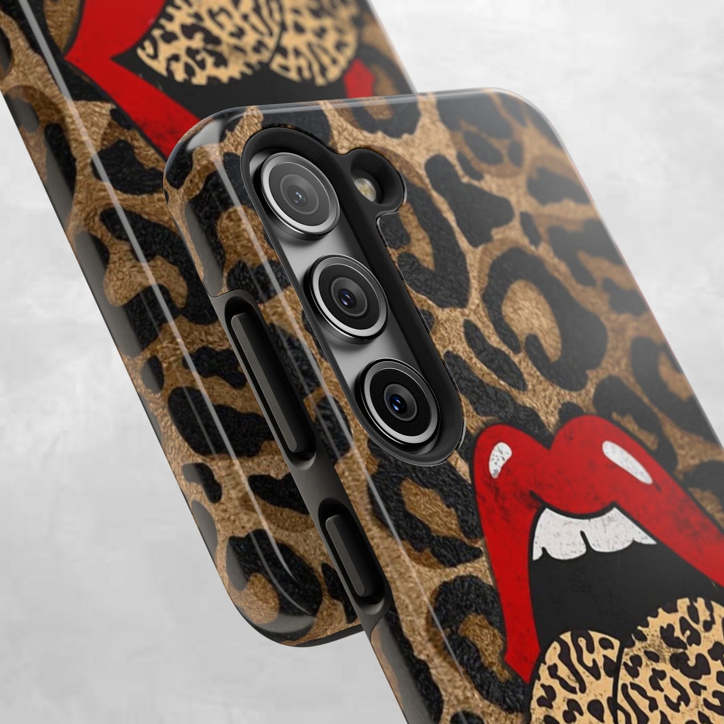 Leopard Lip Tough Phone Case — Bold Animal Print Phone Cover