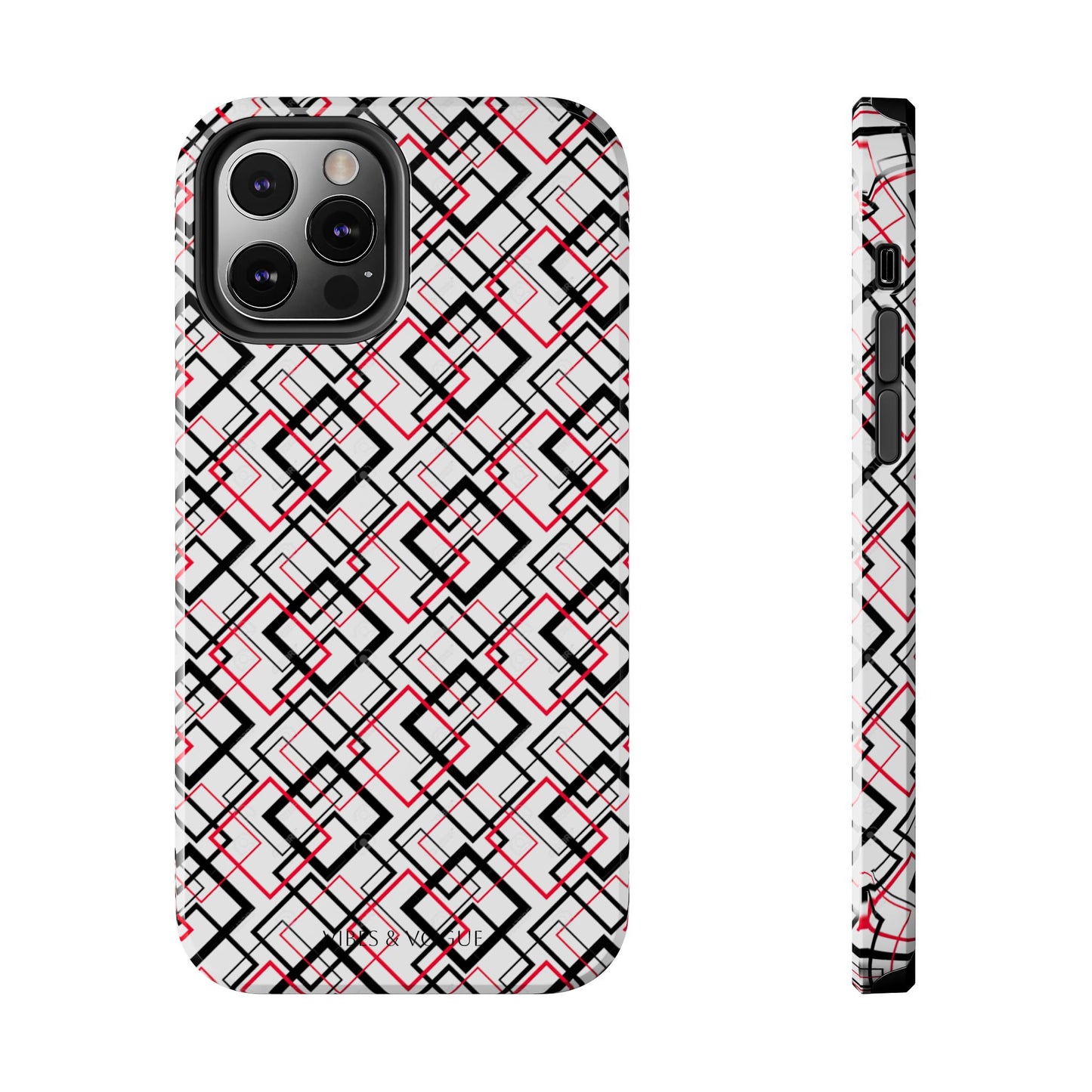 Stylish Geometric Tough Phone Case - Modern Design for Trendsetters
