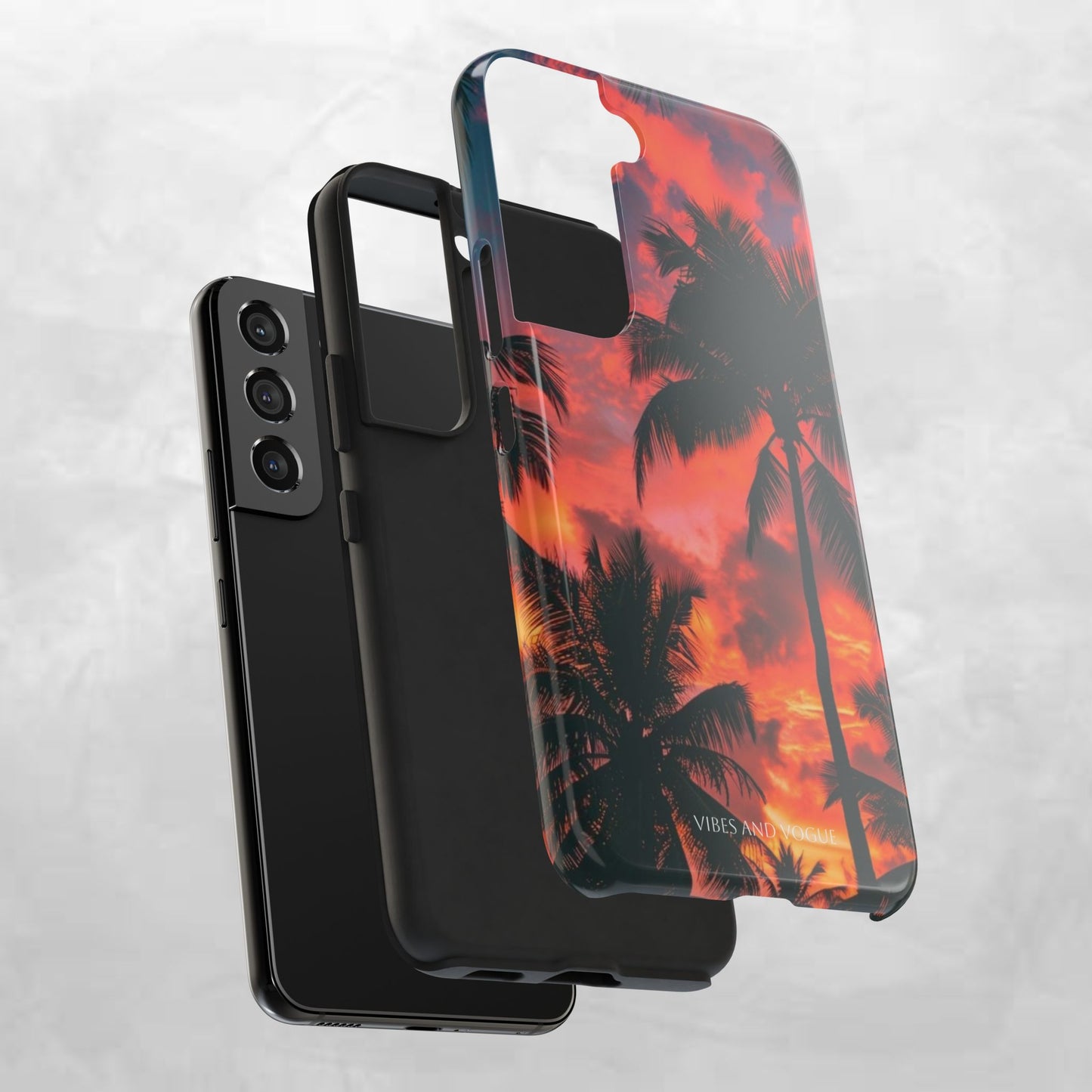 Tropical Sunset Tough Phone Case — Palm Tree Sunset Protective Phone Cover