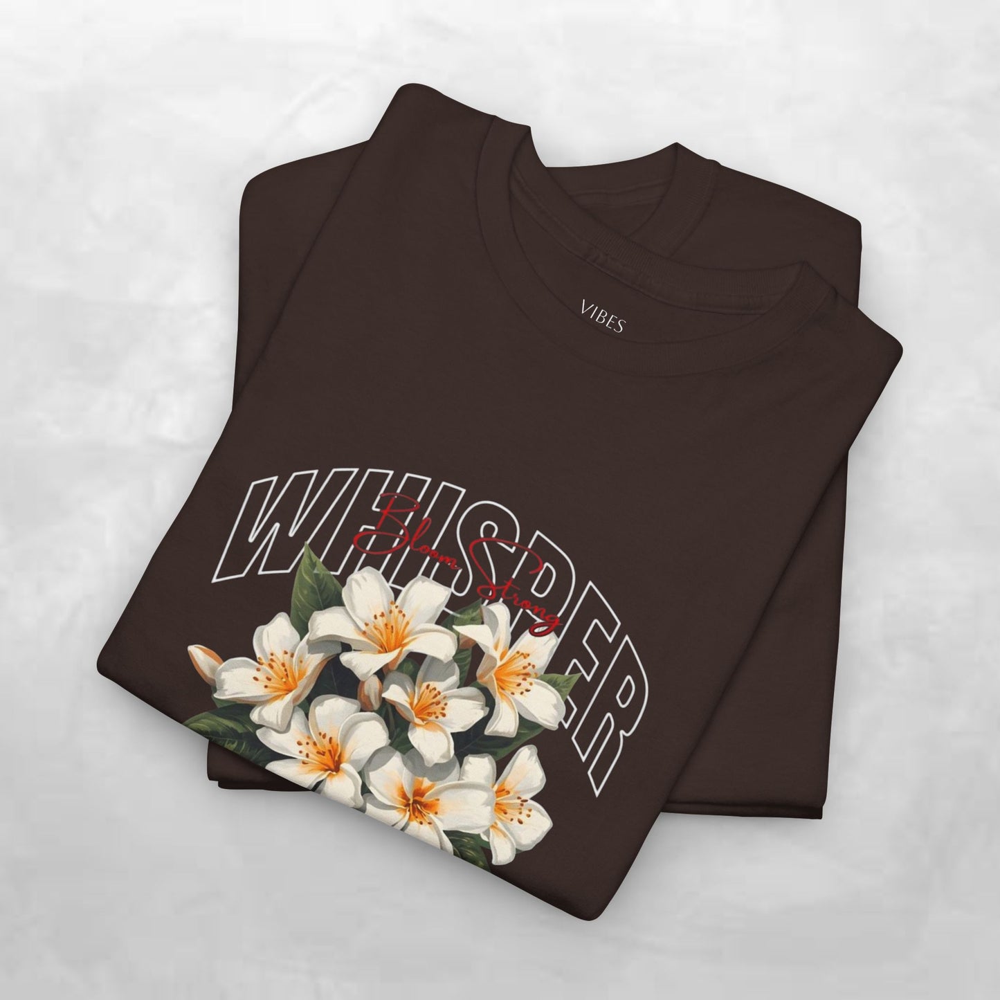 Floral "Whisper Flower" Graphic Tee — Vintage Plumeria Blossom Shirt