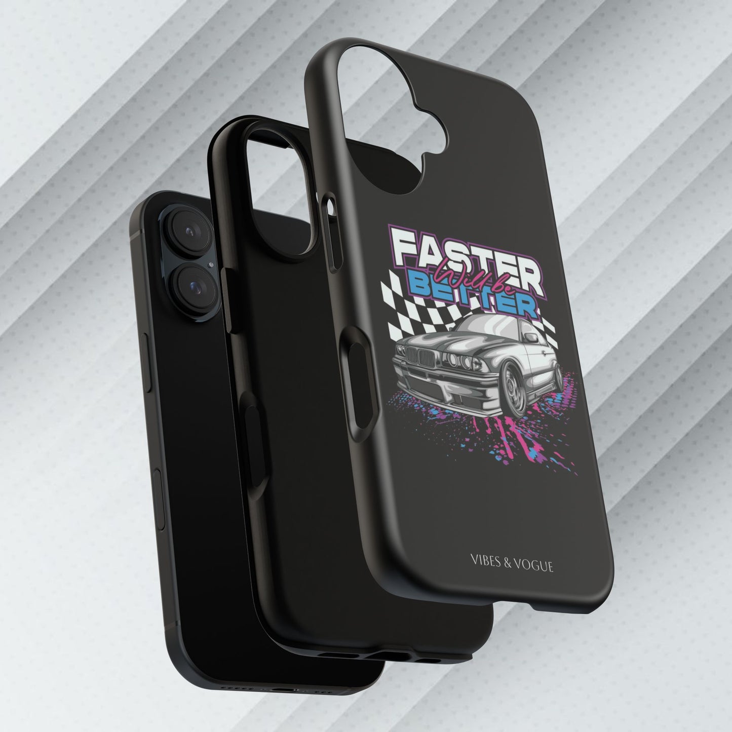 Racing Phone Case - 'Faster Is Better' Design for Car Enthusiasts