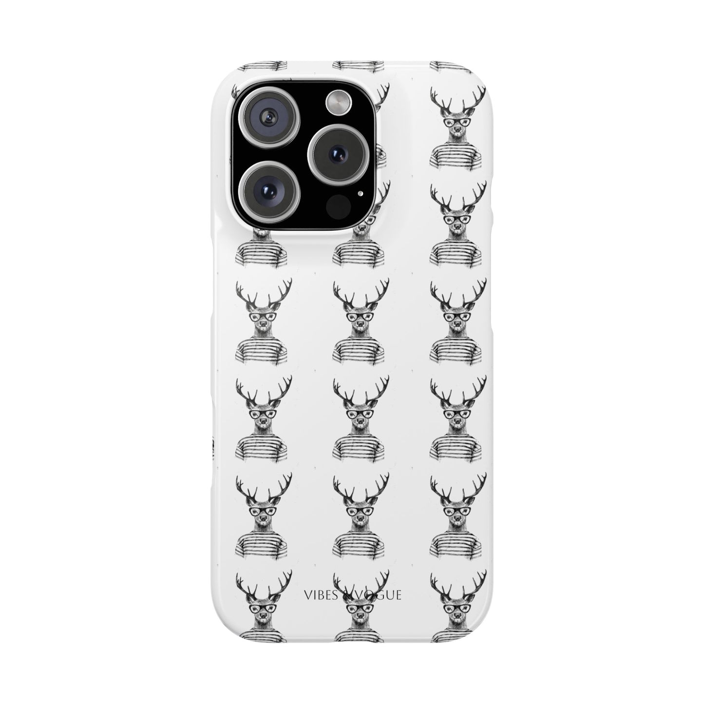 Stylish Slim Phone Case with Cool Stag Design