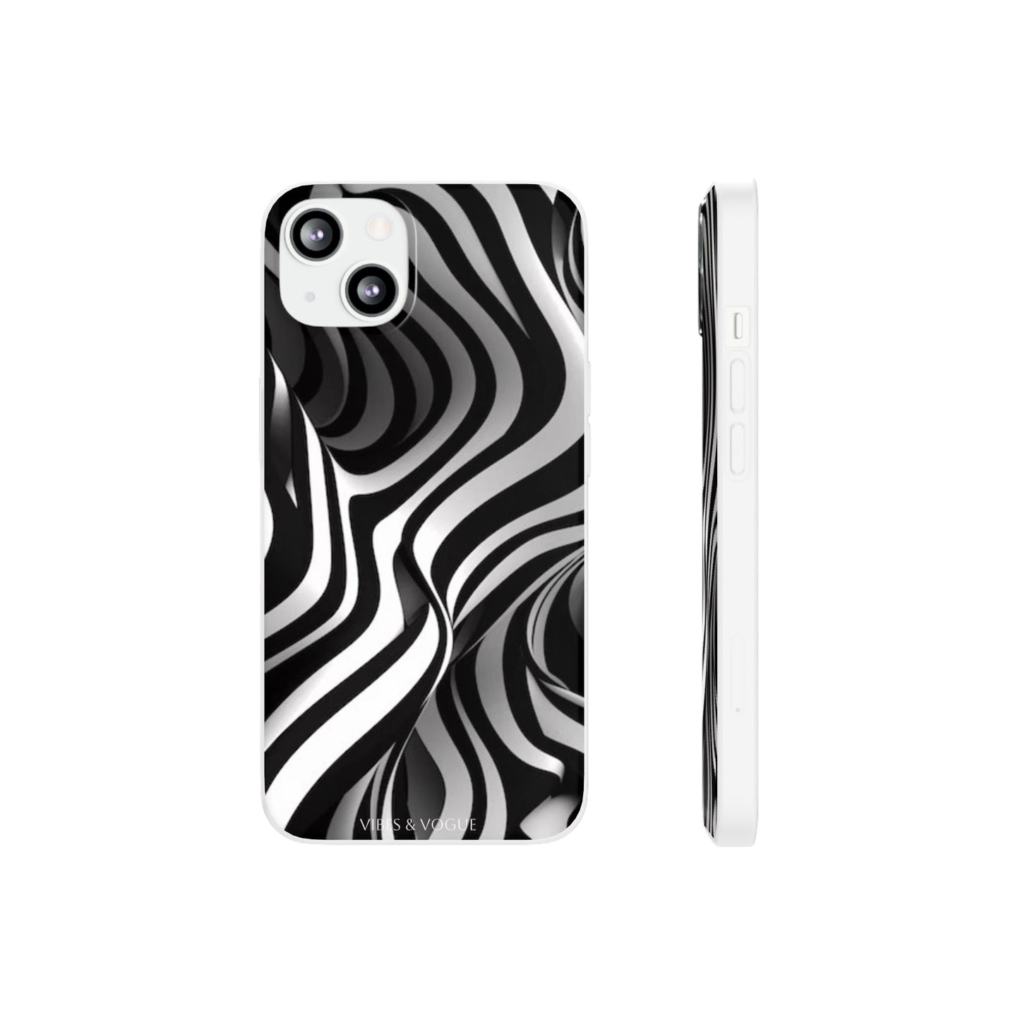 Stylish Phone Cases, Trendy Flexi Cases for iPhone, Black and White Art Case, Gifts for Him/Her, Phone Accessories, Unique Design