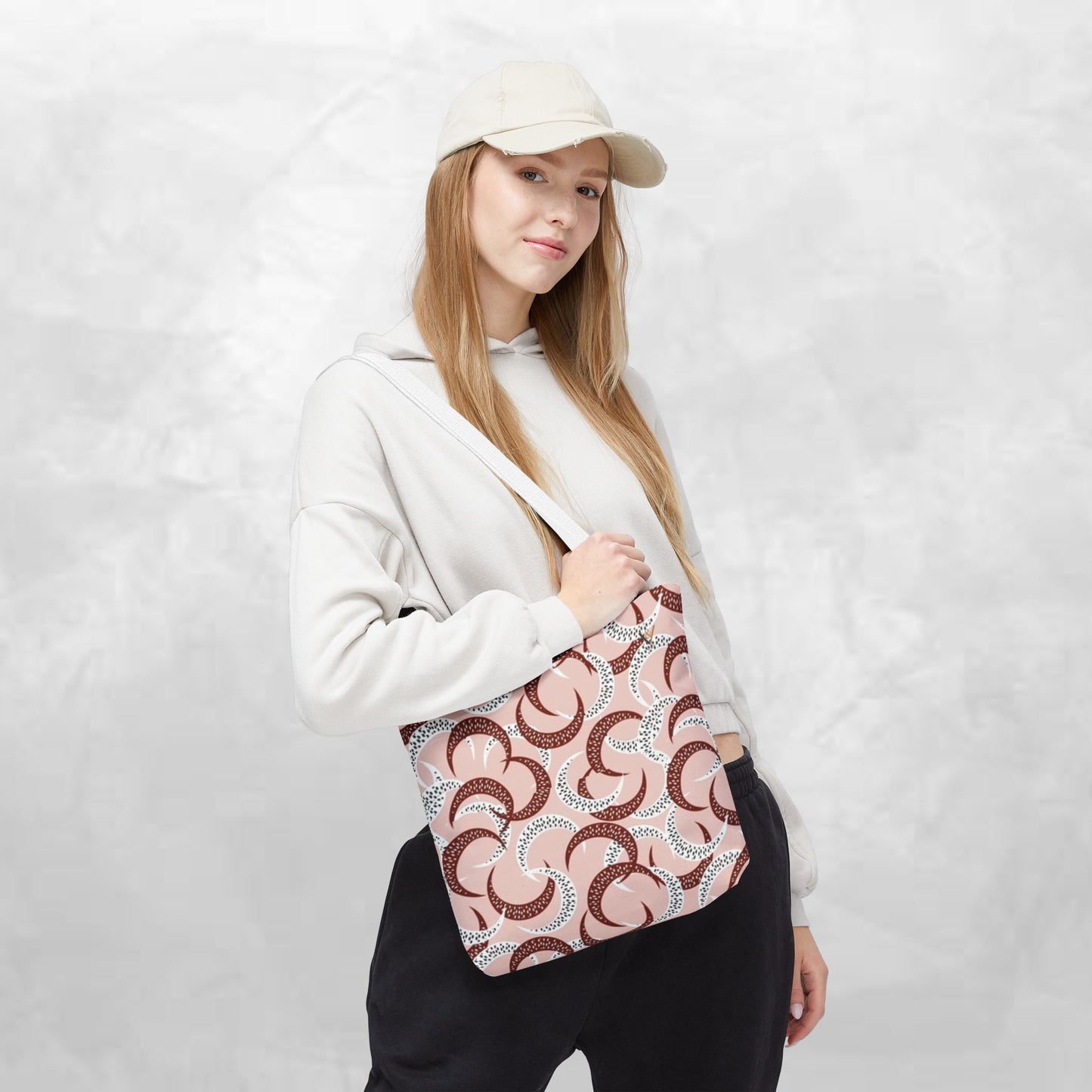 Chic Patterned Tote Bag, Stylish Grocery Bag, Reusable Shopping Tote, Eco-Friendly Handbag, Casual Daily Accessories