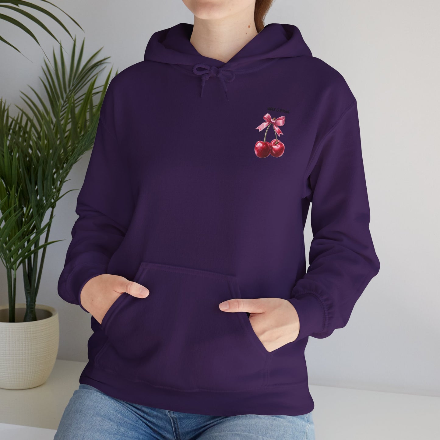 Cherry Bow Unisex Hoodie - Sweet, Cozy Style for Spring, Casual Wear, Gift for Birthdays, Summer Fun, Festival Fashion