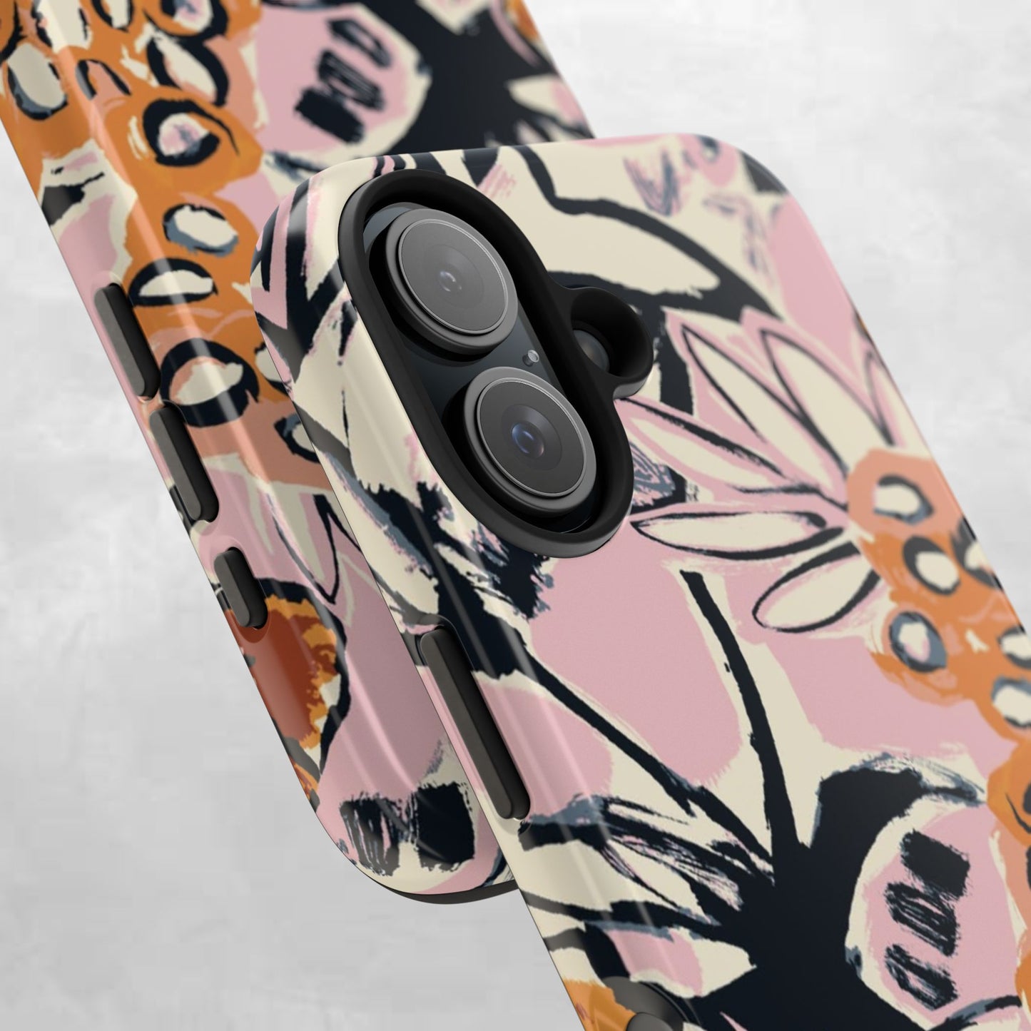 Purple Ocean Creatures Tough Phone Case — Jellyfish, Turtle & Floral Protective Cover