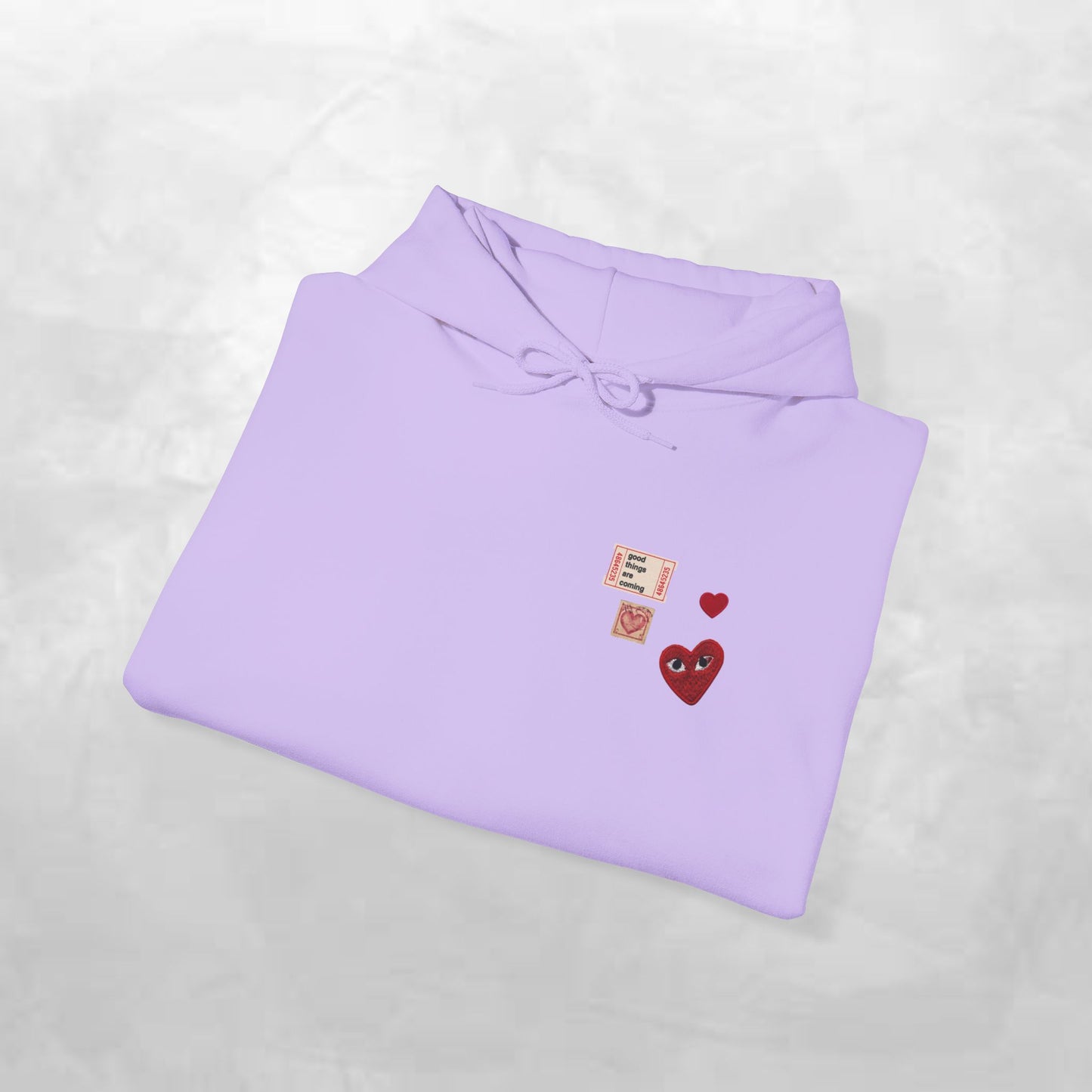 Hoodie — Tiny Vintage Valentine Hearts Chest Print