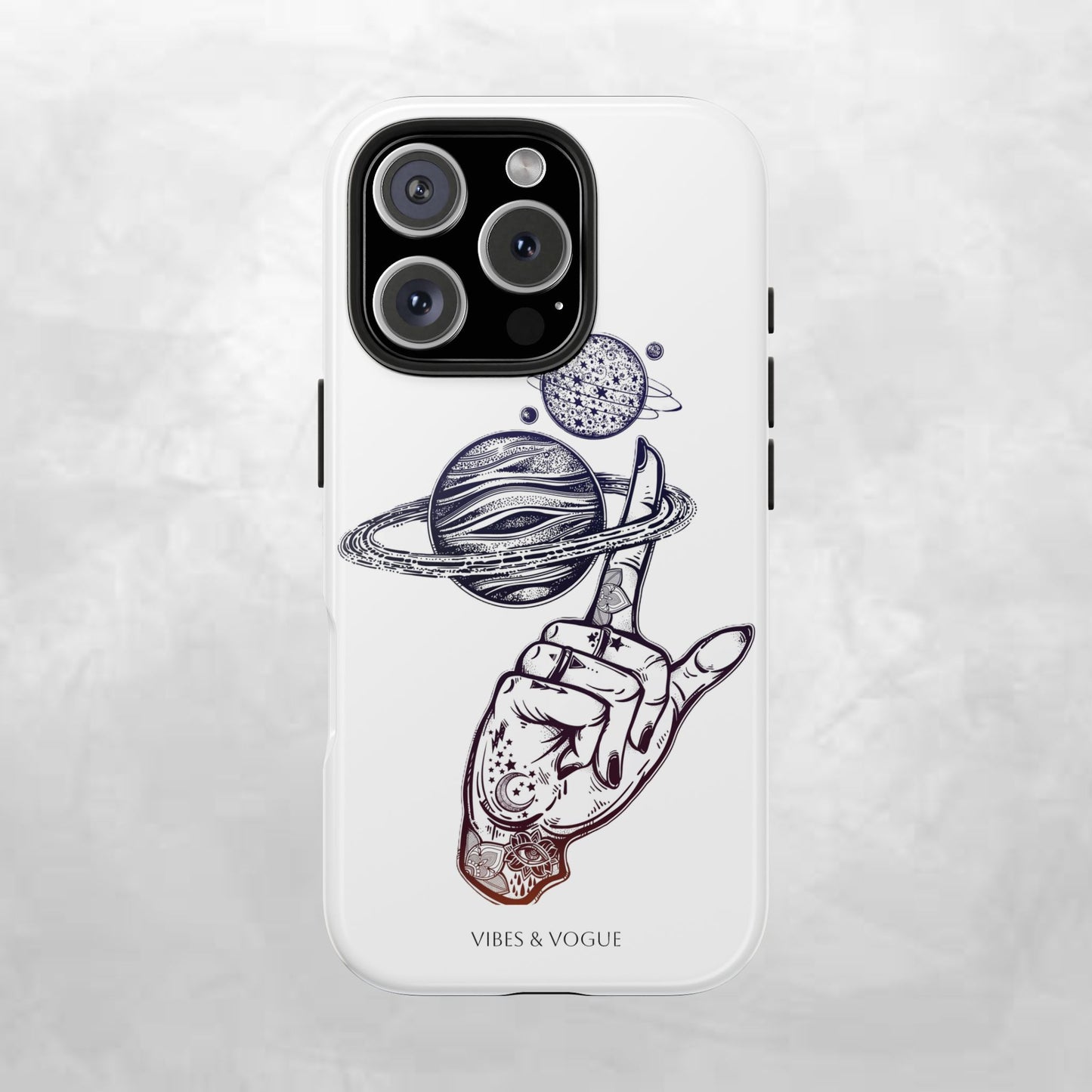 Cosmic Tattoo Phone Case, Unique Galaxy Cell Phone Cover, Gift for Astronomers, Trendy Space Phone Protector, Birthday and Holiday Gift