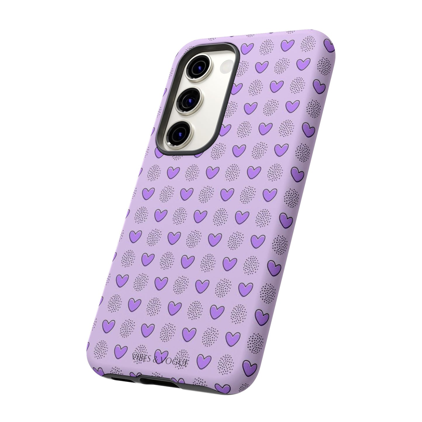 Purple Heart Pattern Phone Case - Tough Cases for a Stylish & Protective Vibe