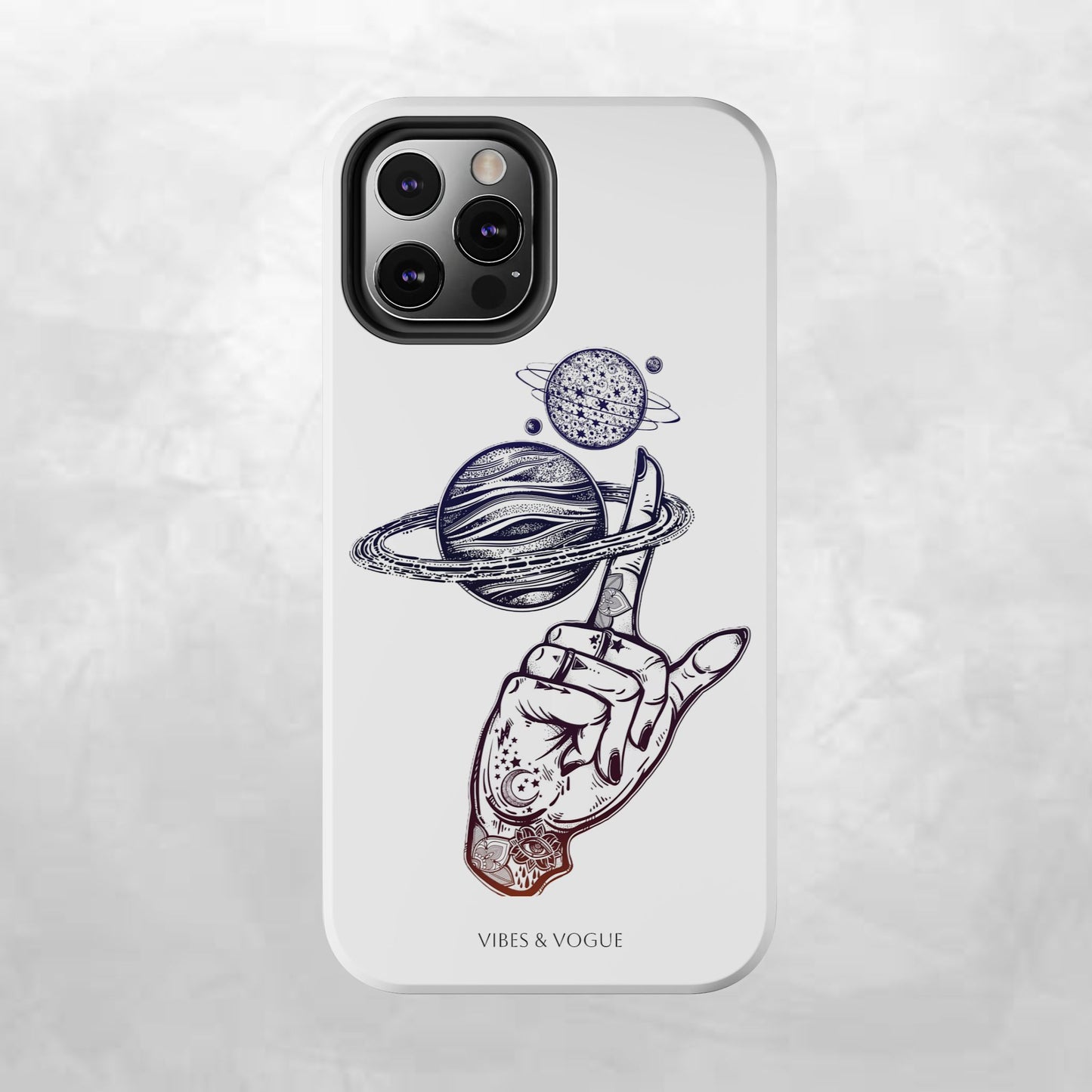 Cosmic Tattoo Phone Case, Unique Galaxy Cell Phone Cover, Gift for Astronomers, Trendy Space Phone Protector, Birthday and Holiday Gift