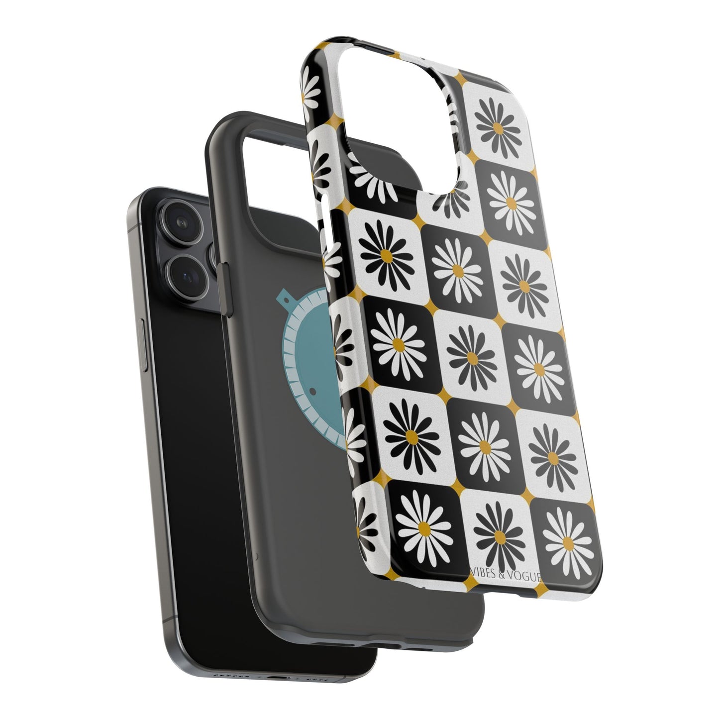 Retro Daisy Magnetic Tough Case - Stylish Protection for Your Phone