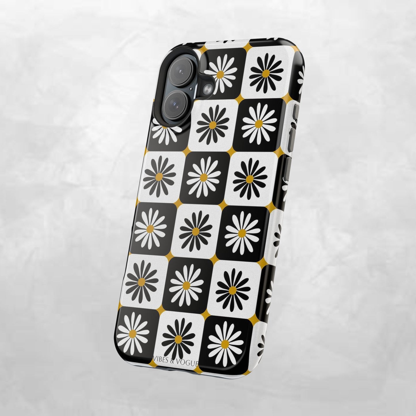 Retro Daisy Magnetic Tough Case - Stylish Protection for Your Phone