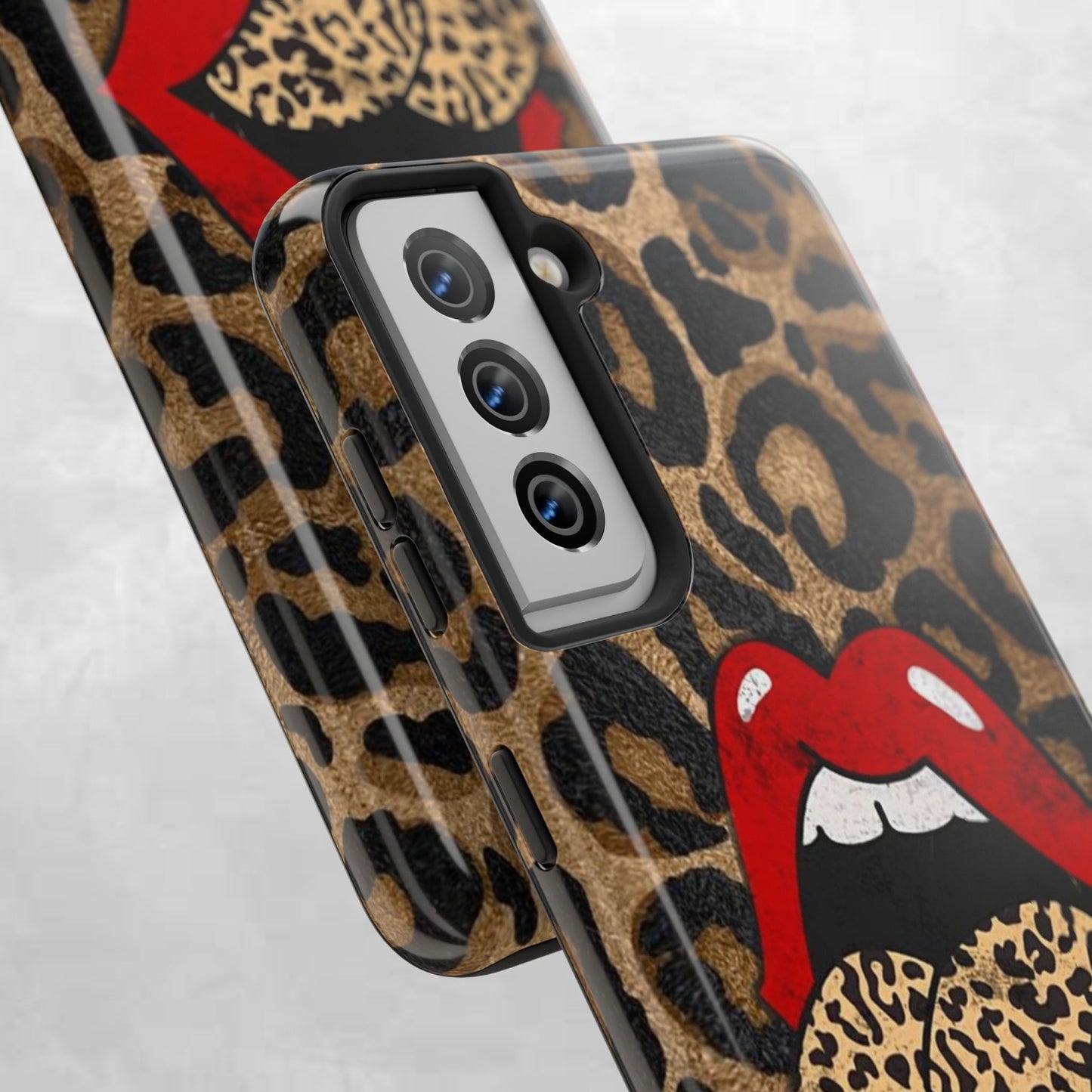 Leopard Lip Tough Phone Case — Bold Animal Print Phone Cover