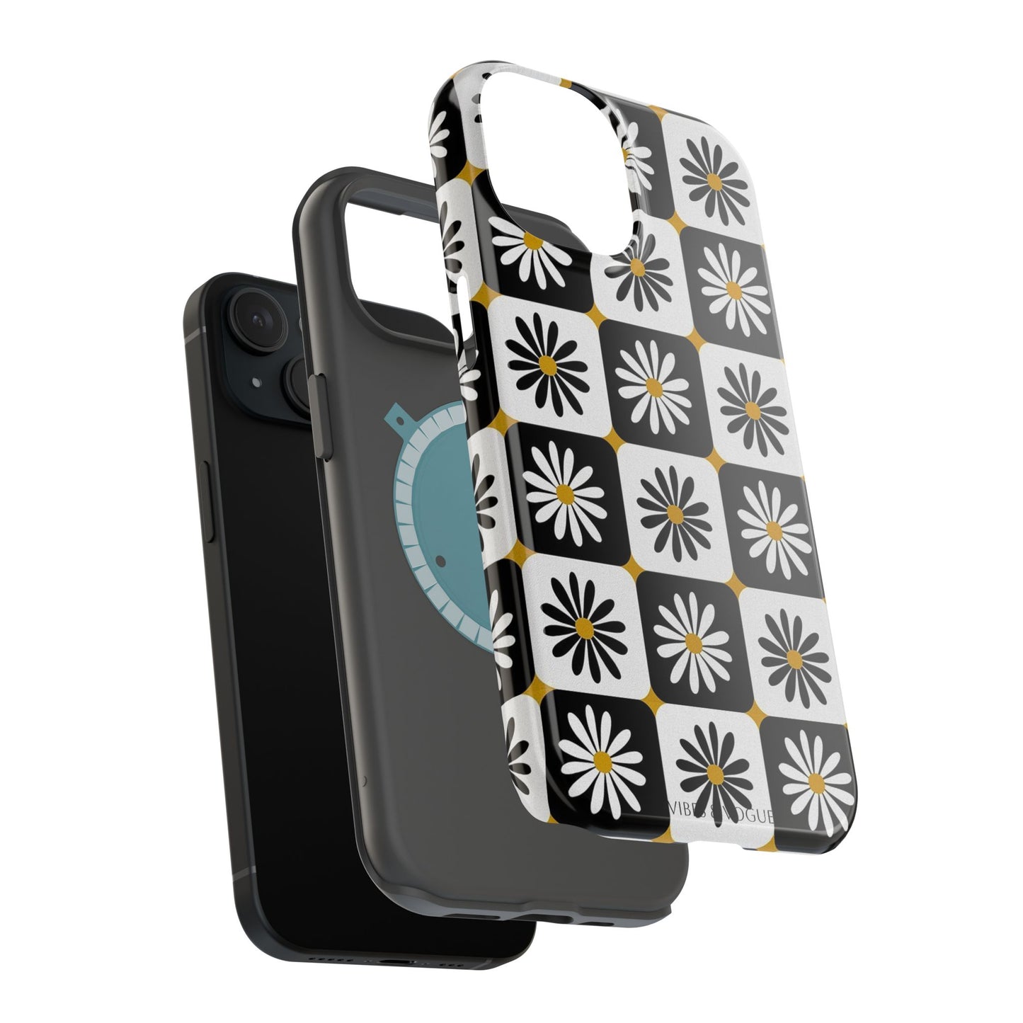 Retro Daisy Magnetic Tough Case - Stylish Protection for Your Phone