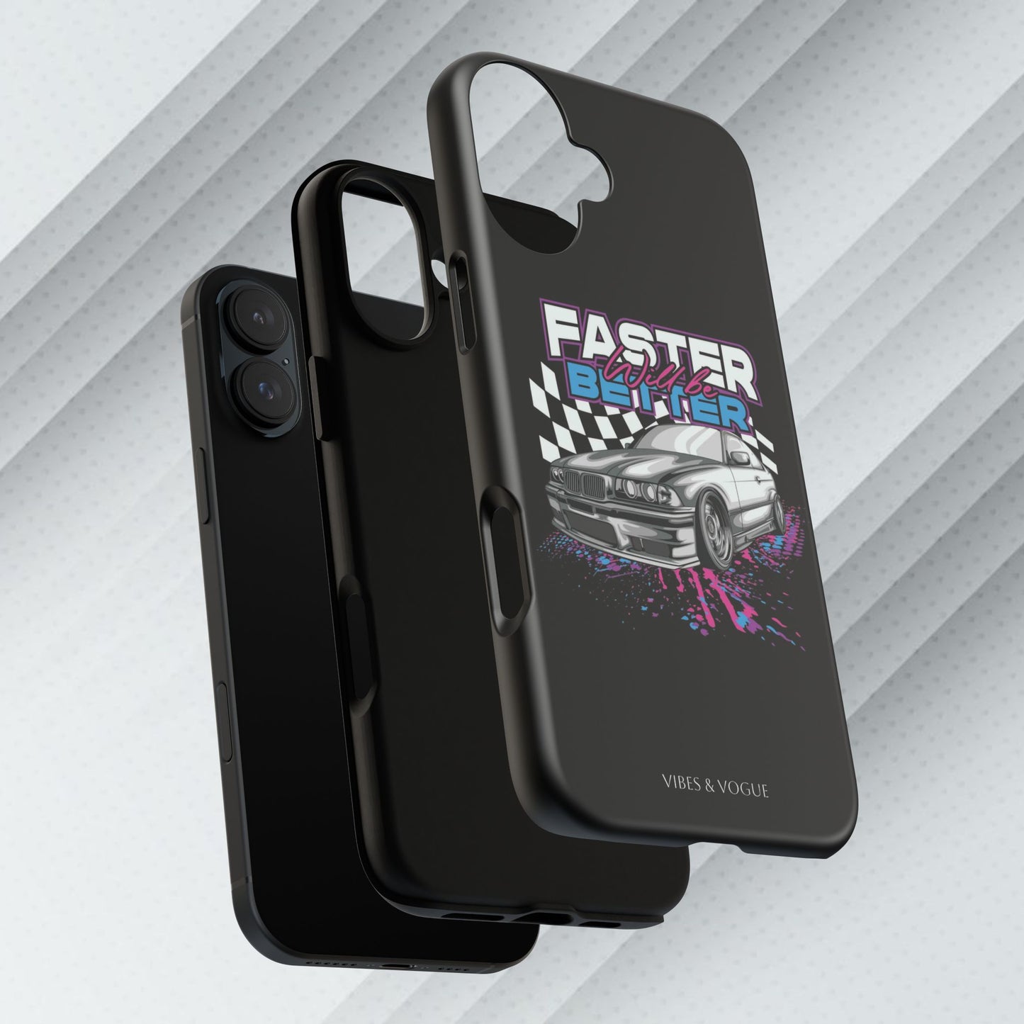 Racing Phone Case - 'Faster Is Better' Design for Car Enthusiasts
