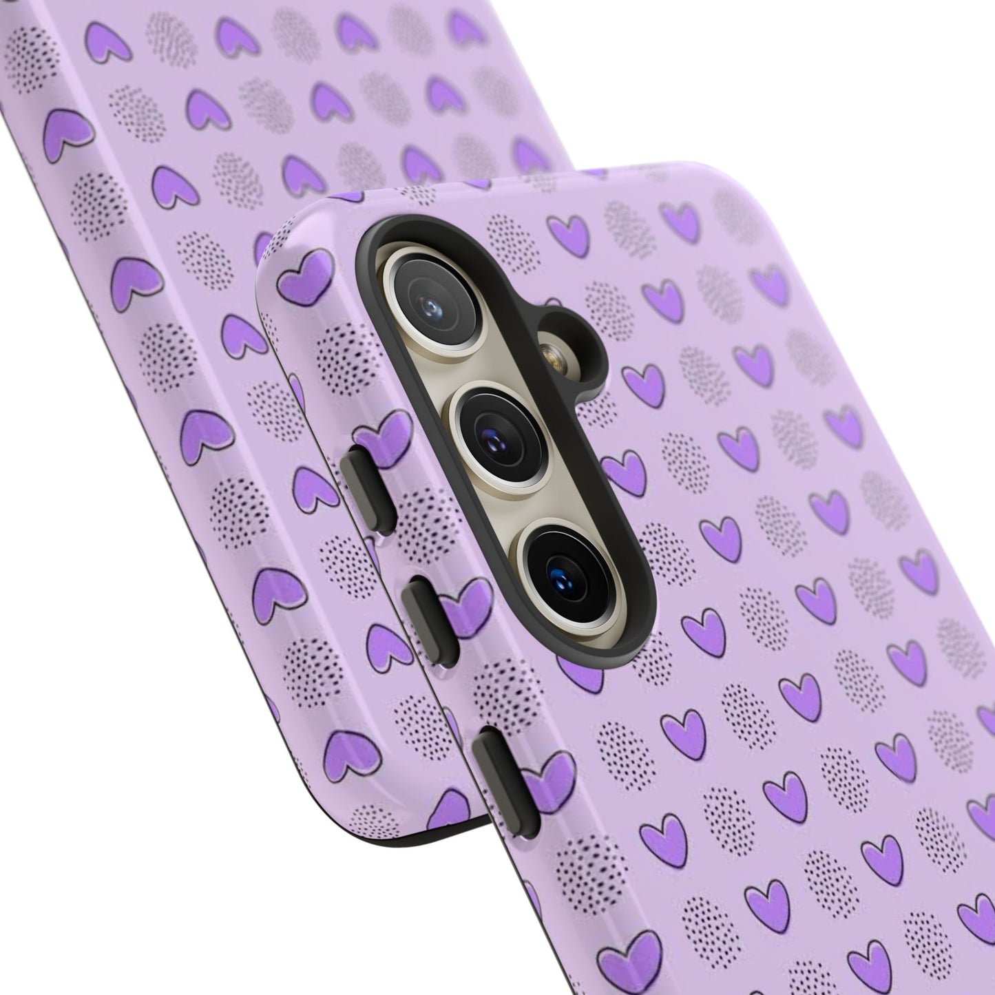 Purple Heart Pattern Phone Case - Tough Cases for a Stylish & Protective Vibe