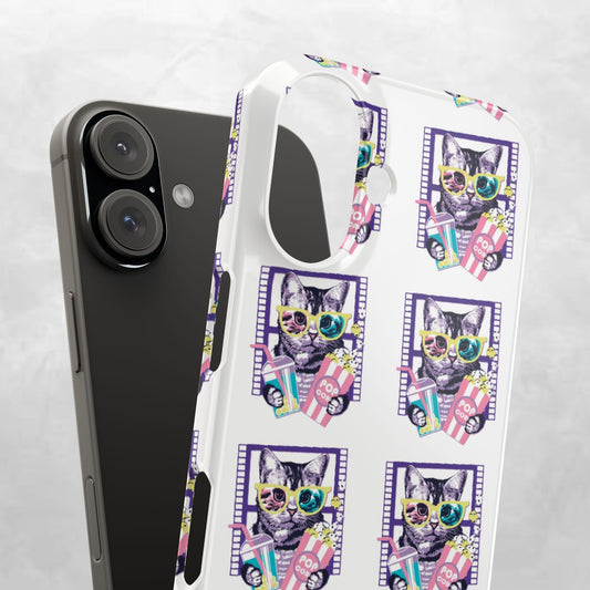 Cat Lover's Slim Phone Cases, Cute Cat Phone Covers, Pet-Themed Accessories, Gifts for Cat Lovers, Vibrant Patterned Cases