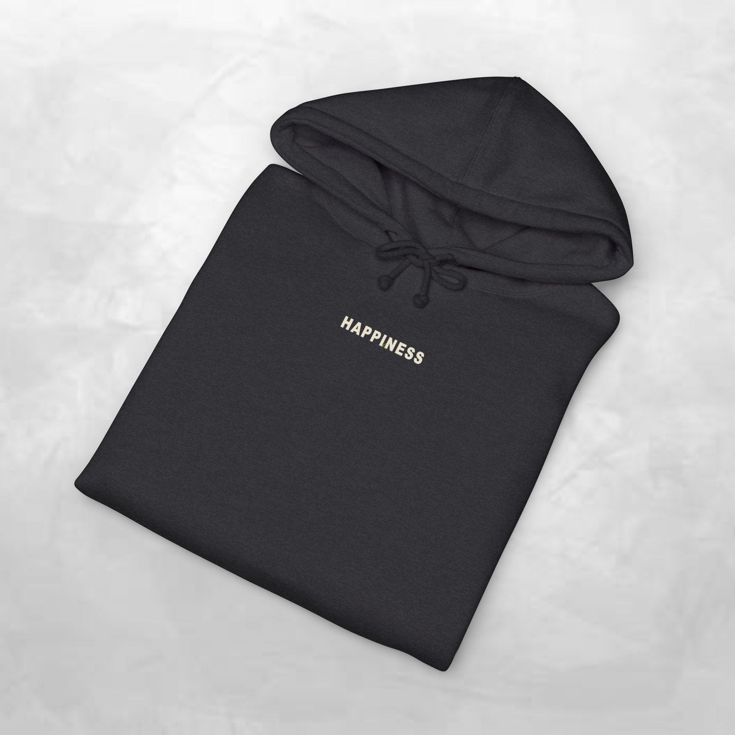 Happiness Smiley Hoodie — Floral Graphic Backprint Hooded Sweatshirt