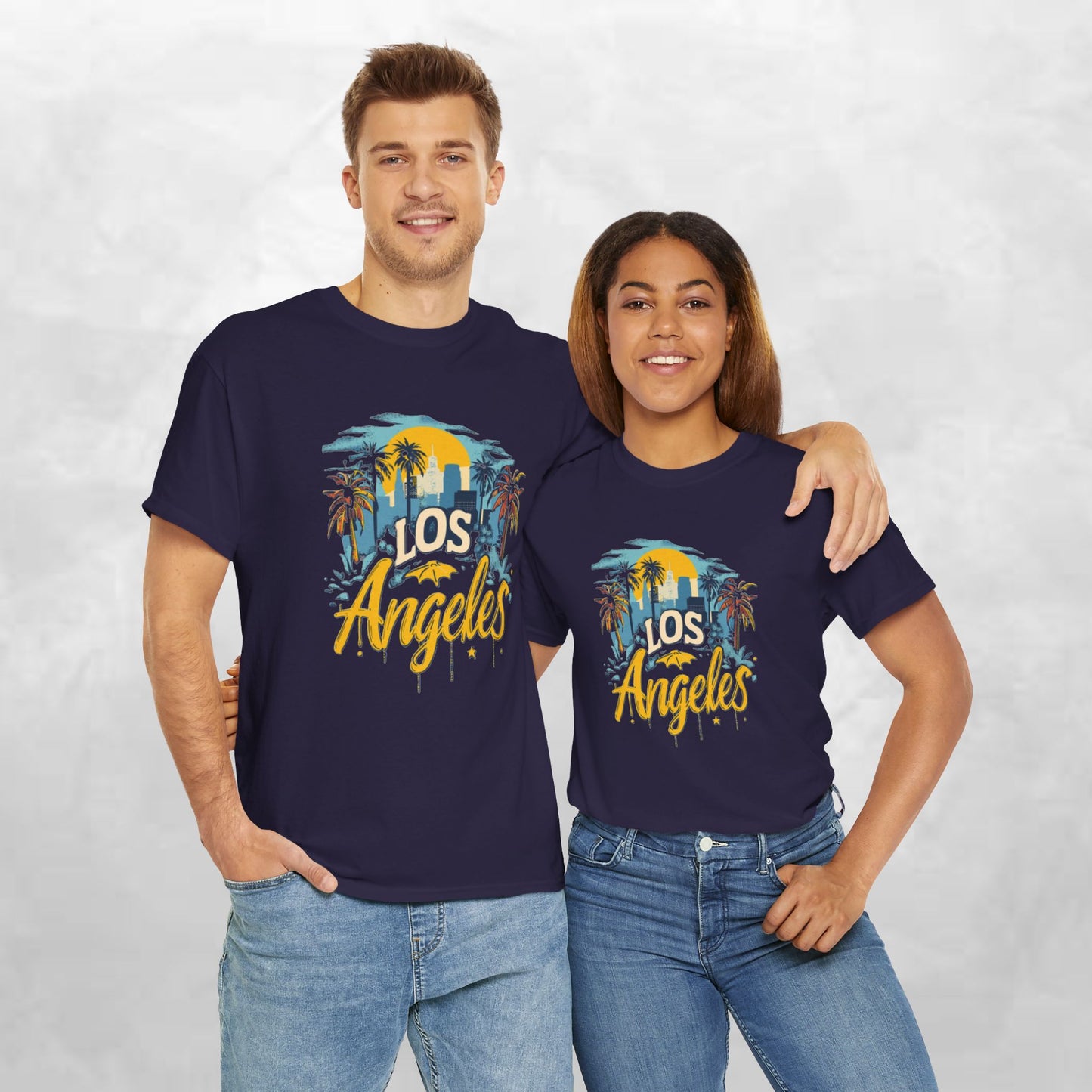 Los Angeles Sunset Unisex Heavy Cotton Tee - Casual Comfortable Streetwear