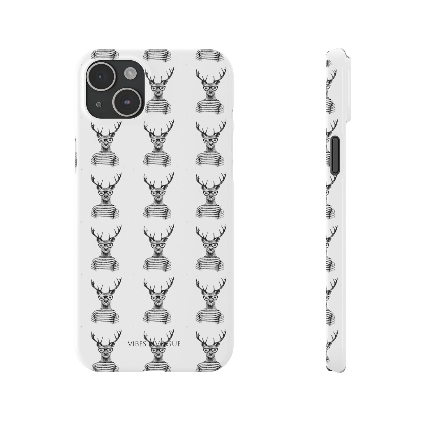 Stylish Slim Phone Case with Cool Stag Design