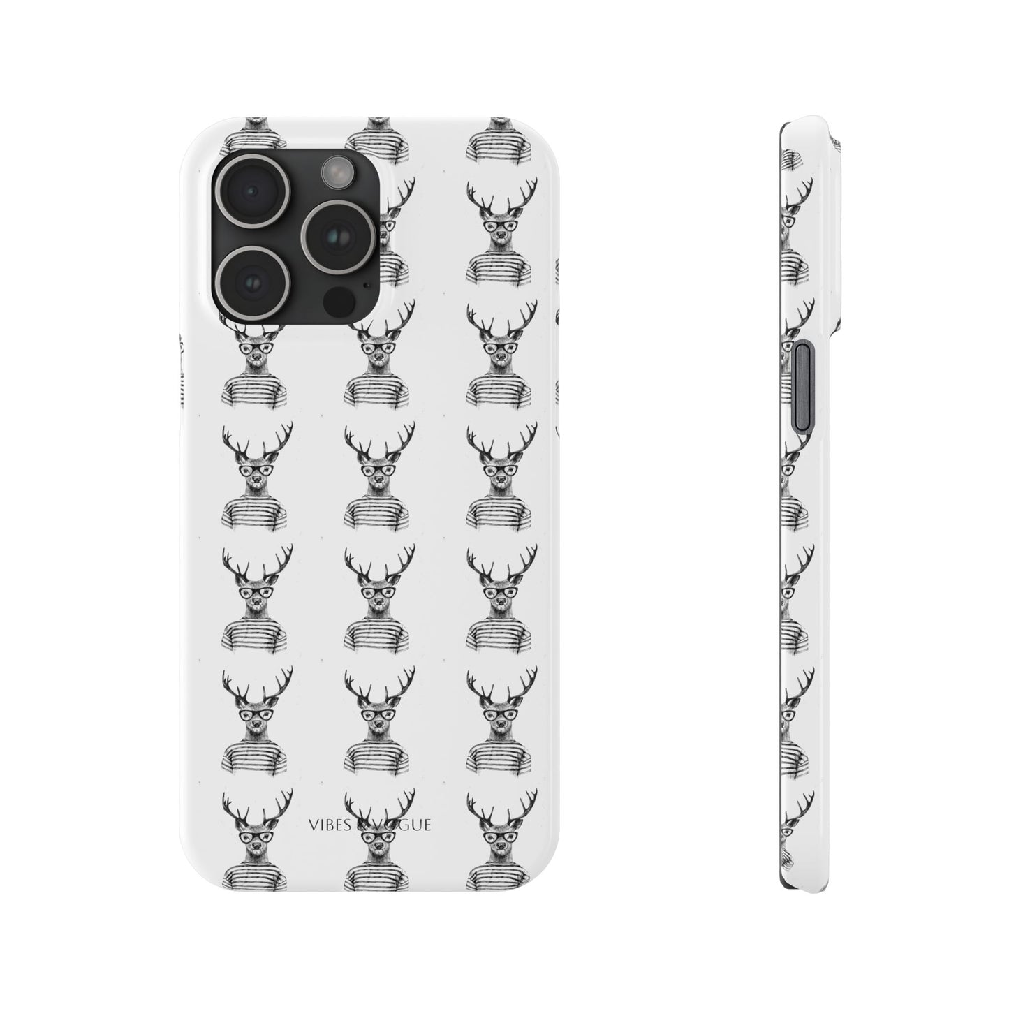 Stylish Slim Phone Case with Cool Stag Design